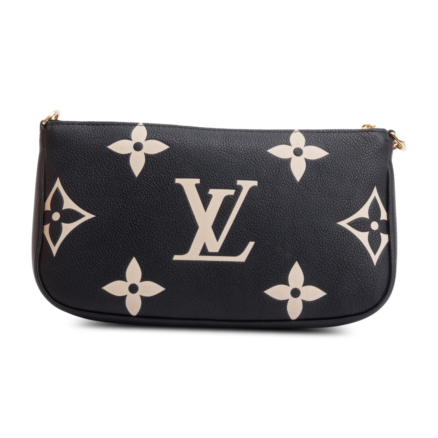 Louis Vuitton 2024 Black Monogram Bicolor Empreinte Leather Pochette Accessoires w/ Straps, Box & Receipt