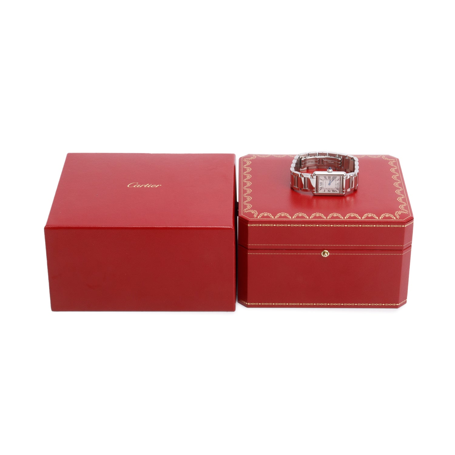 Cartier Stainless Steel Tank Must de Cartier Quartz Watch, Small Model 4322 w/ Box, Papers & Extra Leather Strap