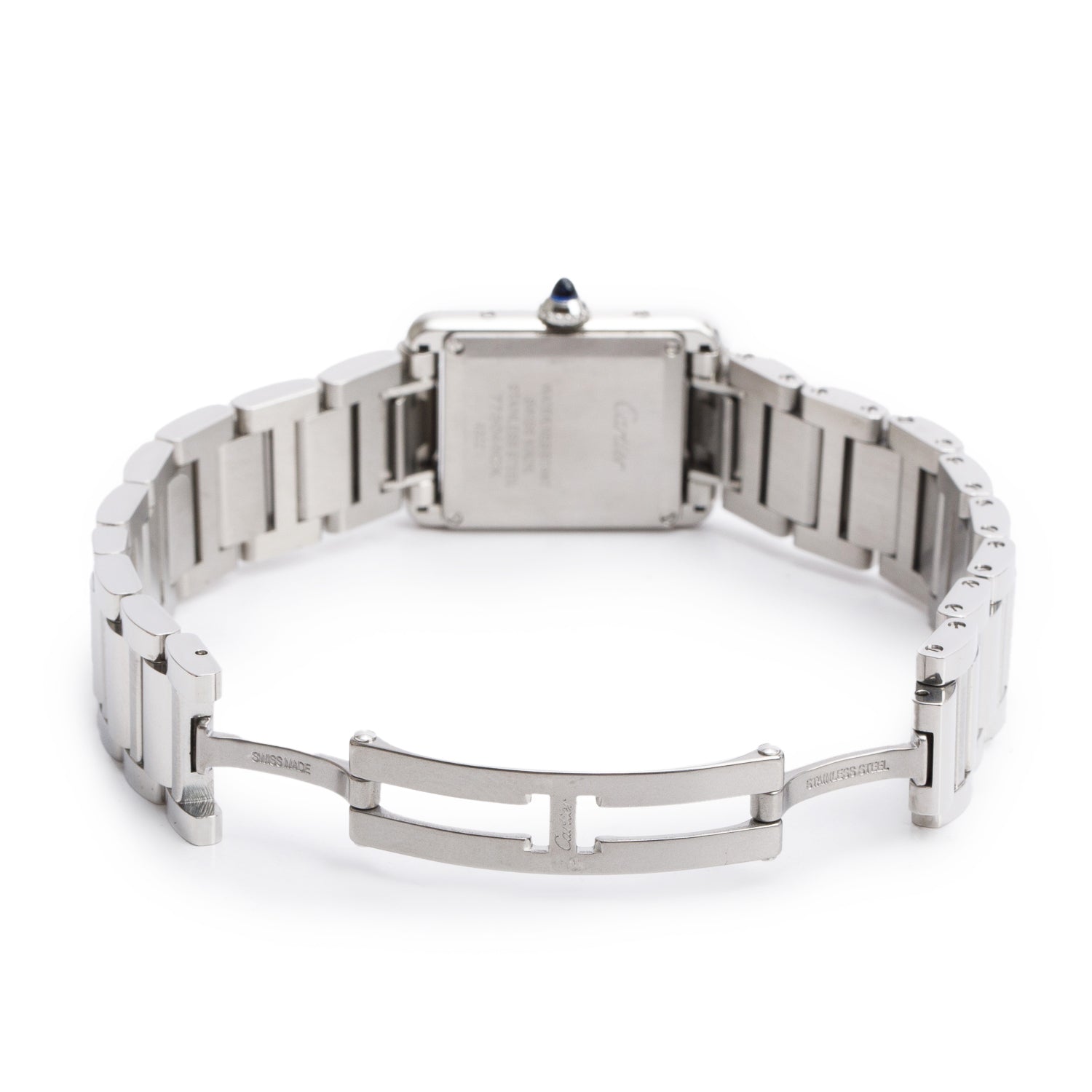 Cartier Stainless Steel Tank Must de Cartier Quartz Watch, Small Model 4322 w/ Box, Papers & Extra Leather Strap