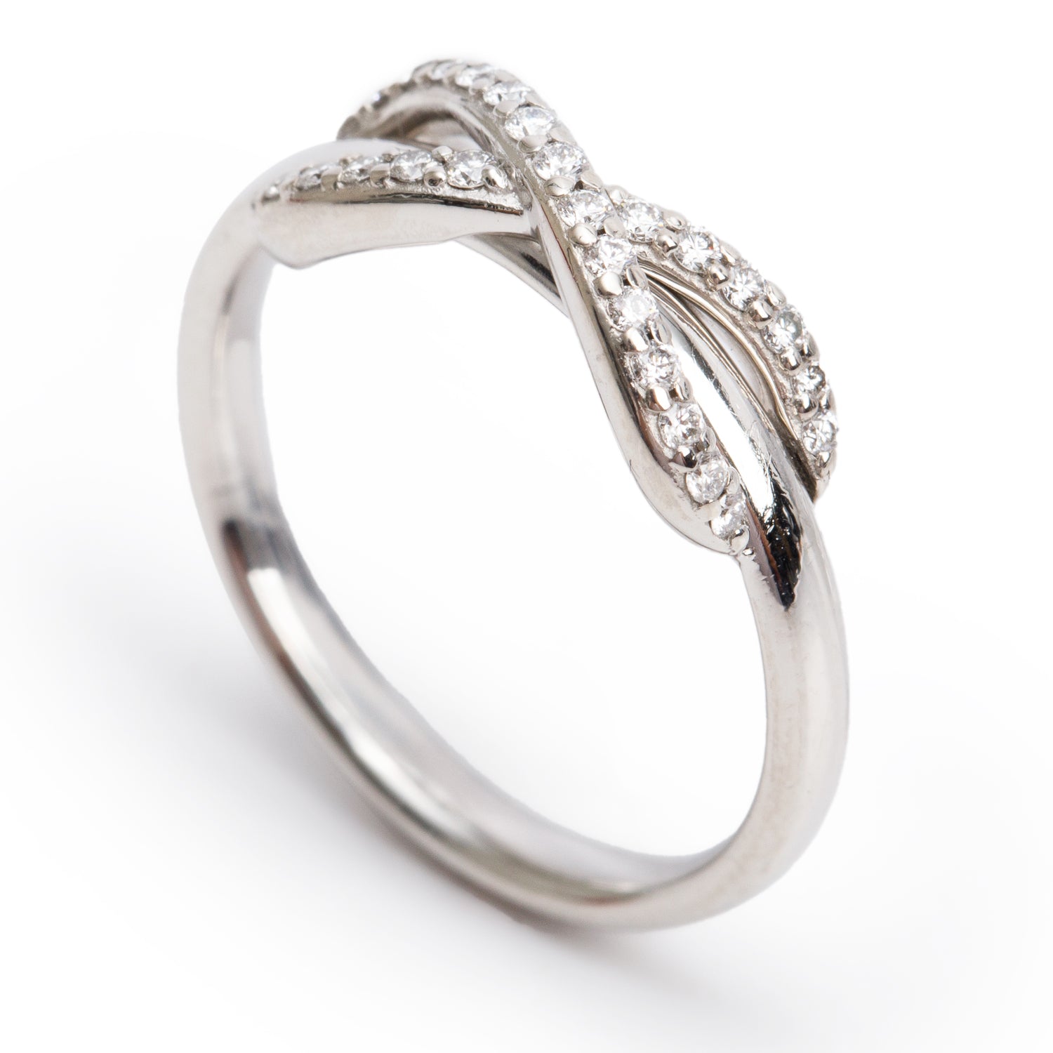 Tiffany & Co. 18k White Gold Diamond Infinity Ring, Size 5.5