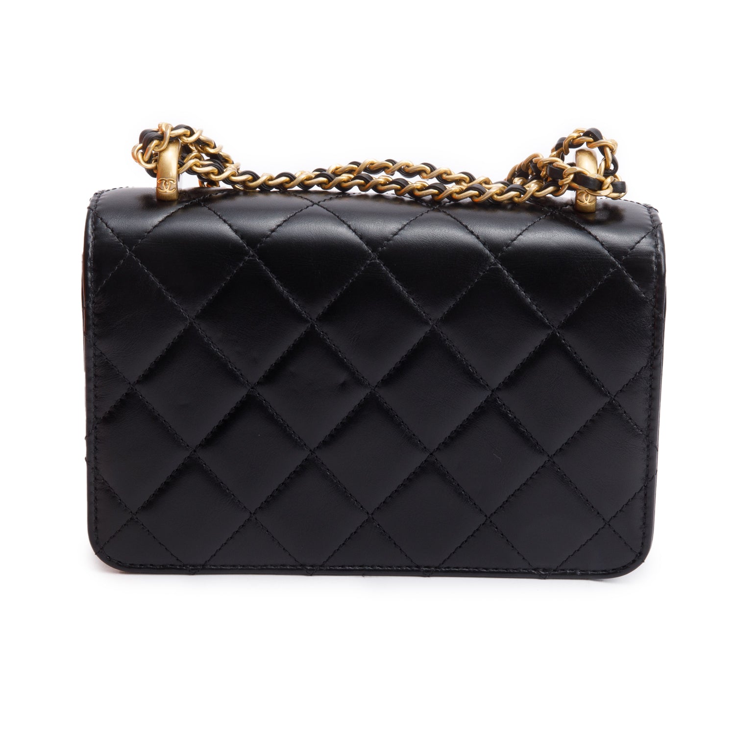 Chanel 2025 Black Quilted Lambskin Leather Mini Perfect Fit Flap Bag w/ Box & Receipt