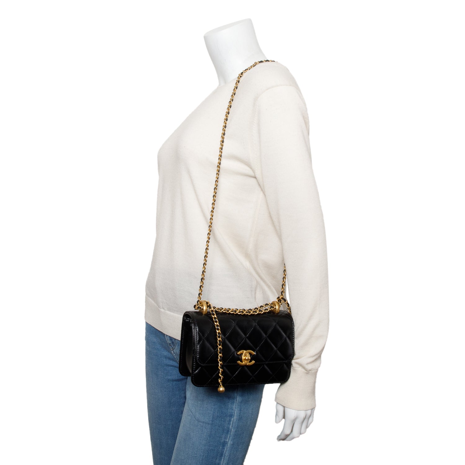 Chanel 2025 Black Quilted Lambskin Leather Mini Perfect Fit Flap Bag w/ Box & Receipt