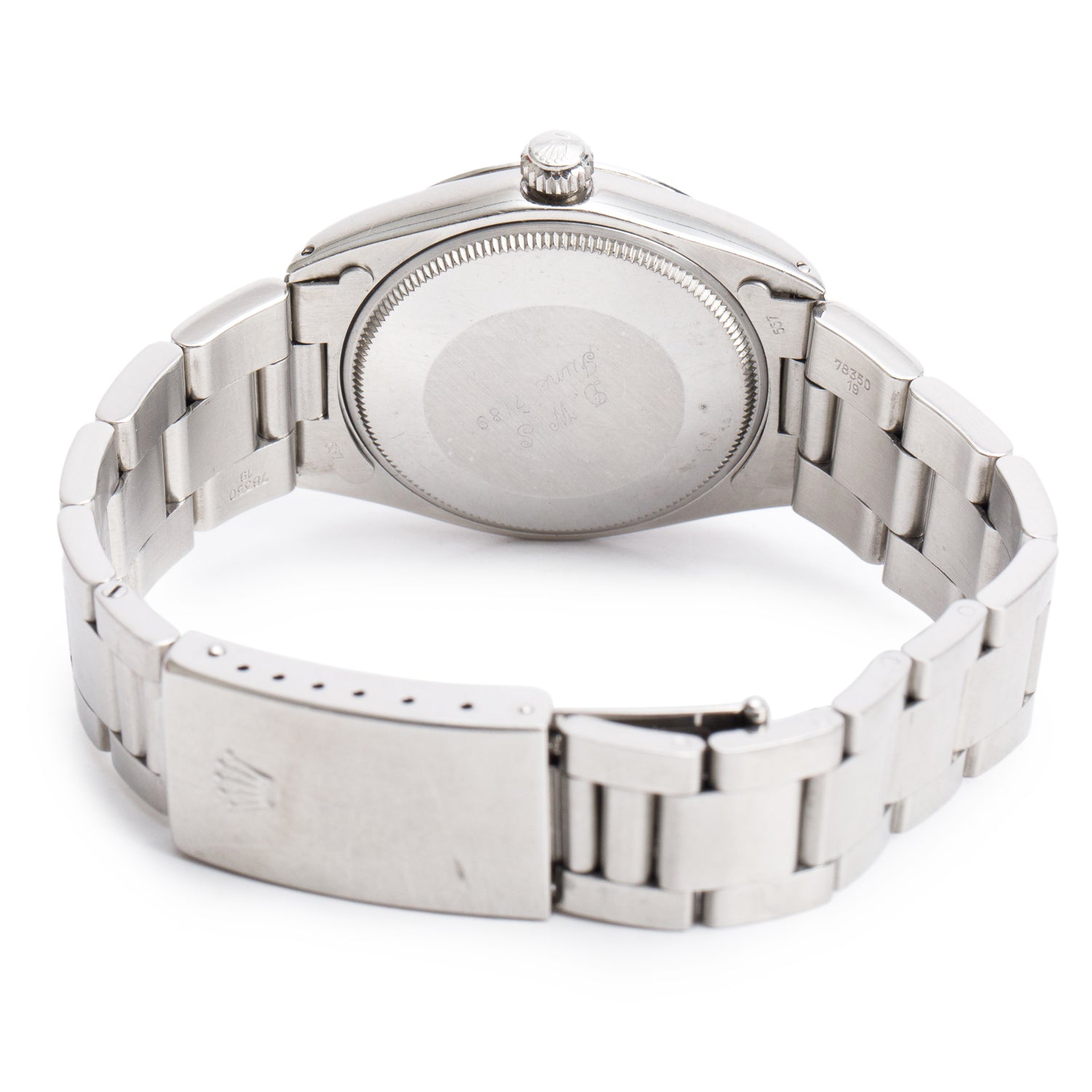 Rolex Stainless Steel Air King 34 MM Automatic Watch Blue Dial 5500 w/ Service Box & Original Papers