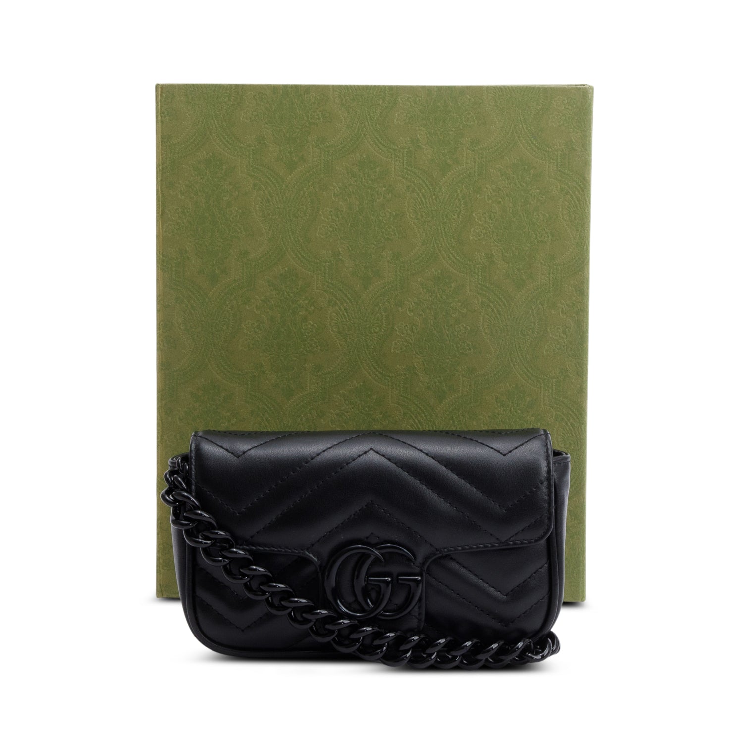 Gucci Black GG Marmont Matelasse Monochrome Belt Bag w/ Box