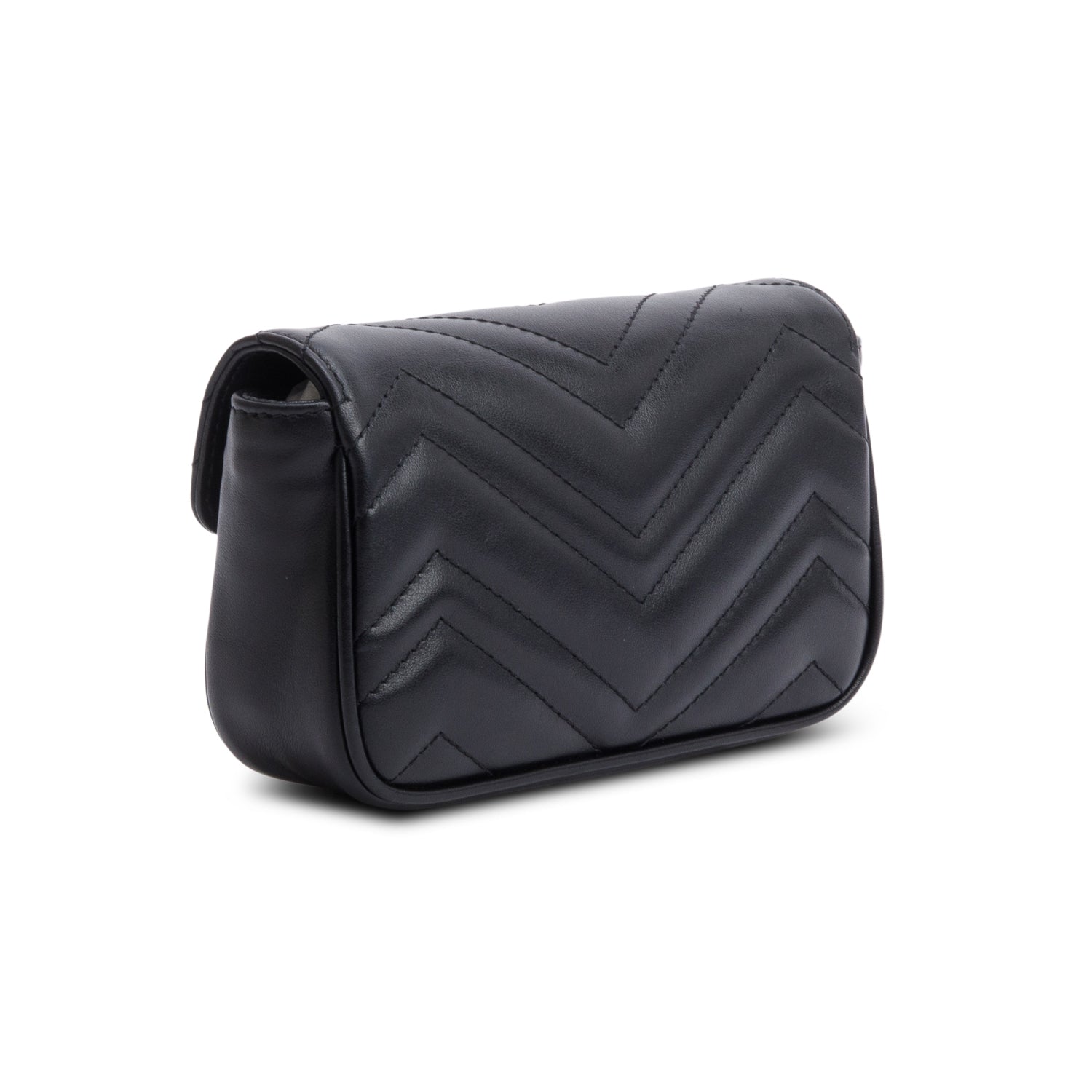 Gucci Black GG Marmont Matelasse Monochrome Belt Bag w/ Box