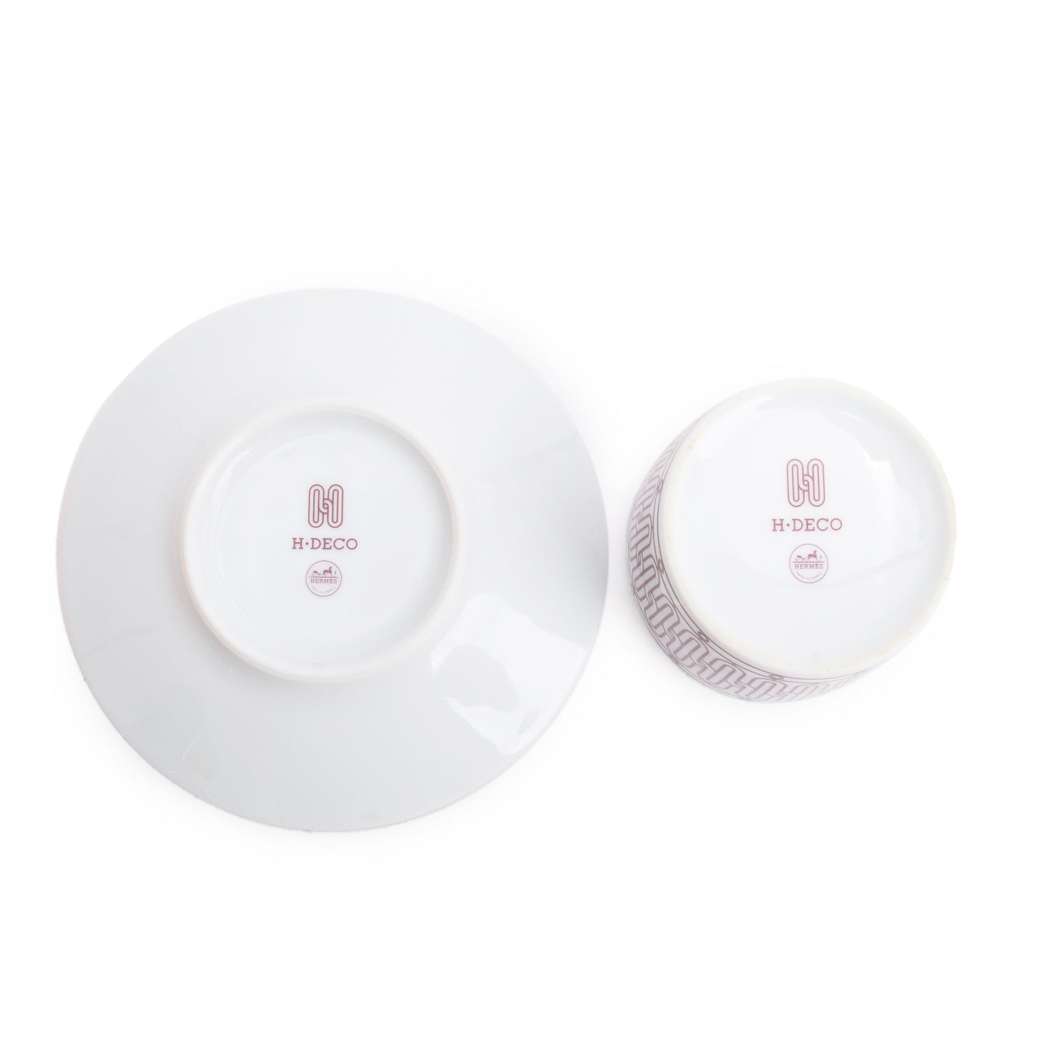 Hermes Rouge Tasse A The Et Soucoupe Porcelaine H Deco Set of 2 Tea Cup and Saucers w/ Box