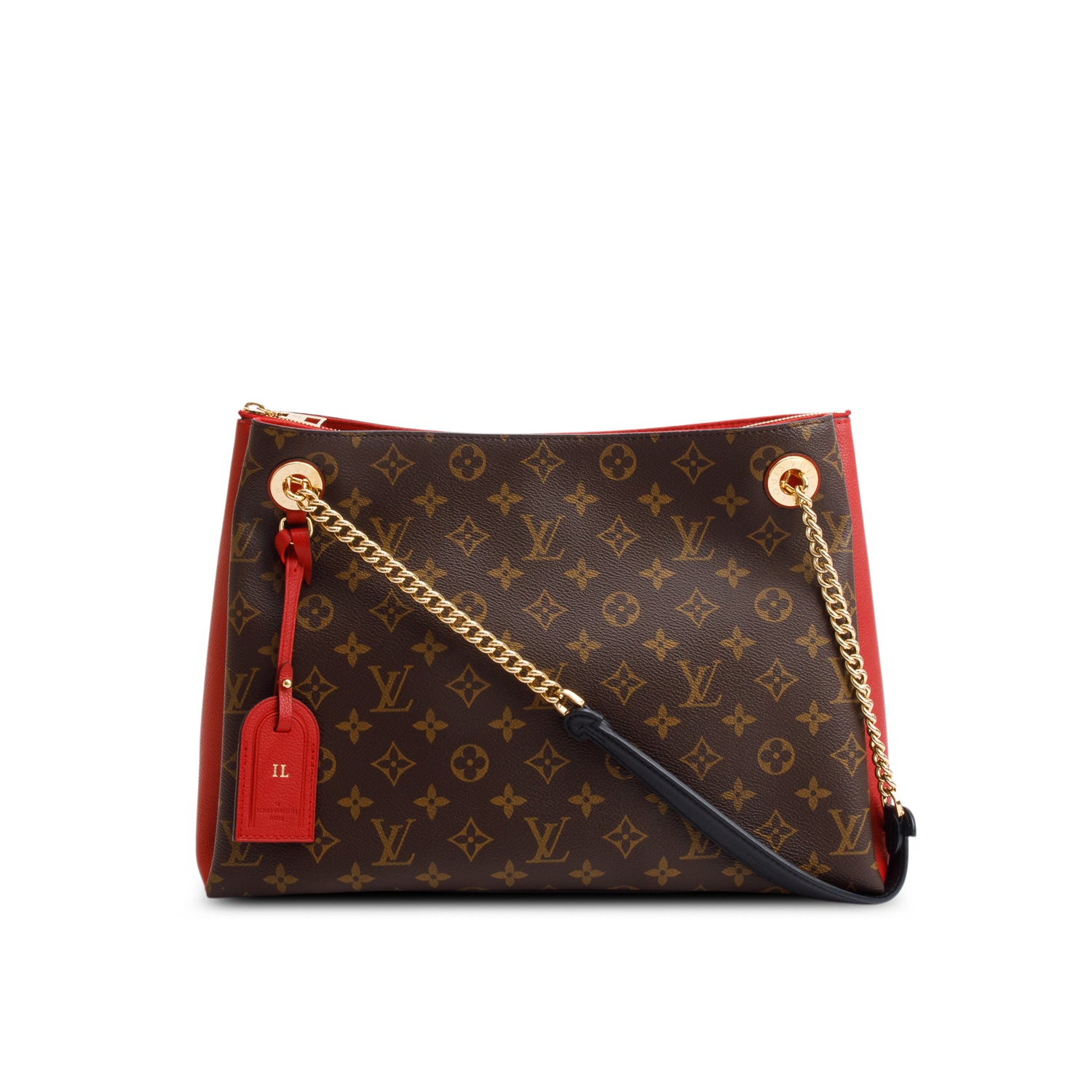 Louis Vuitton Monogram Red Leather Trim Surene MM w/ Box