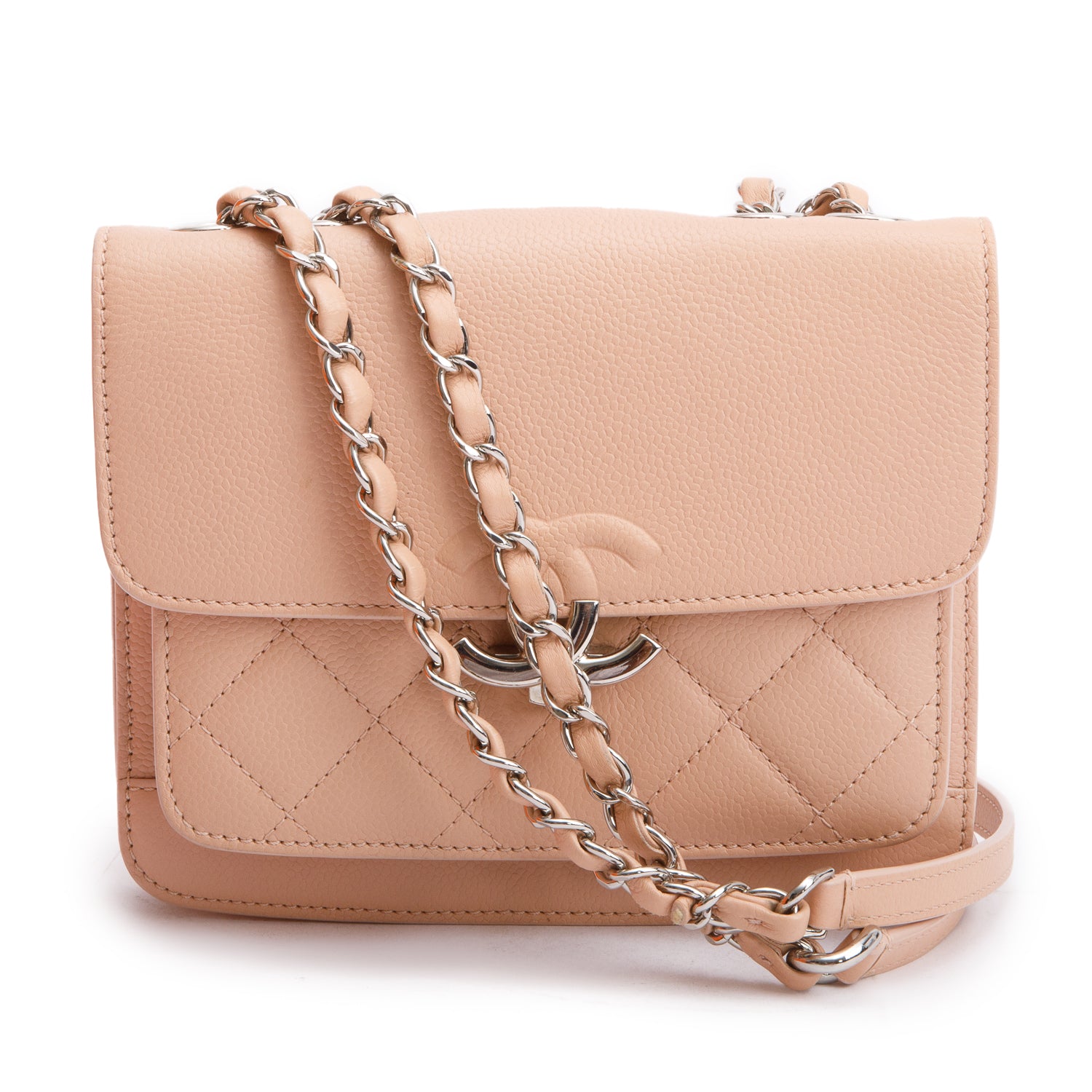 Chanel Pink Caviar Leather Mini CC Box Flap Bag w/ Authenticity Card