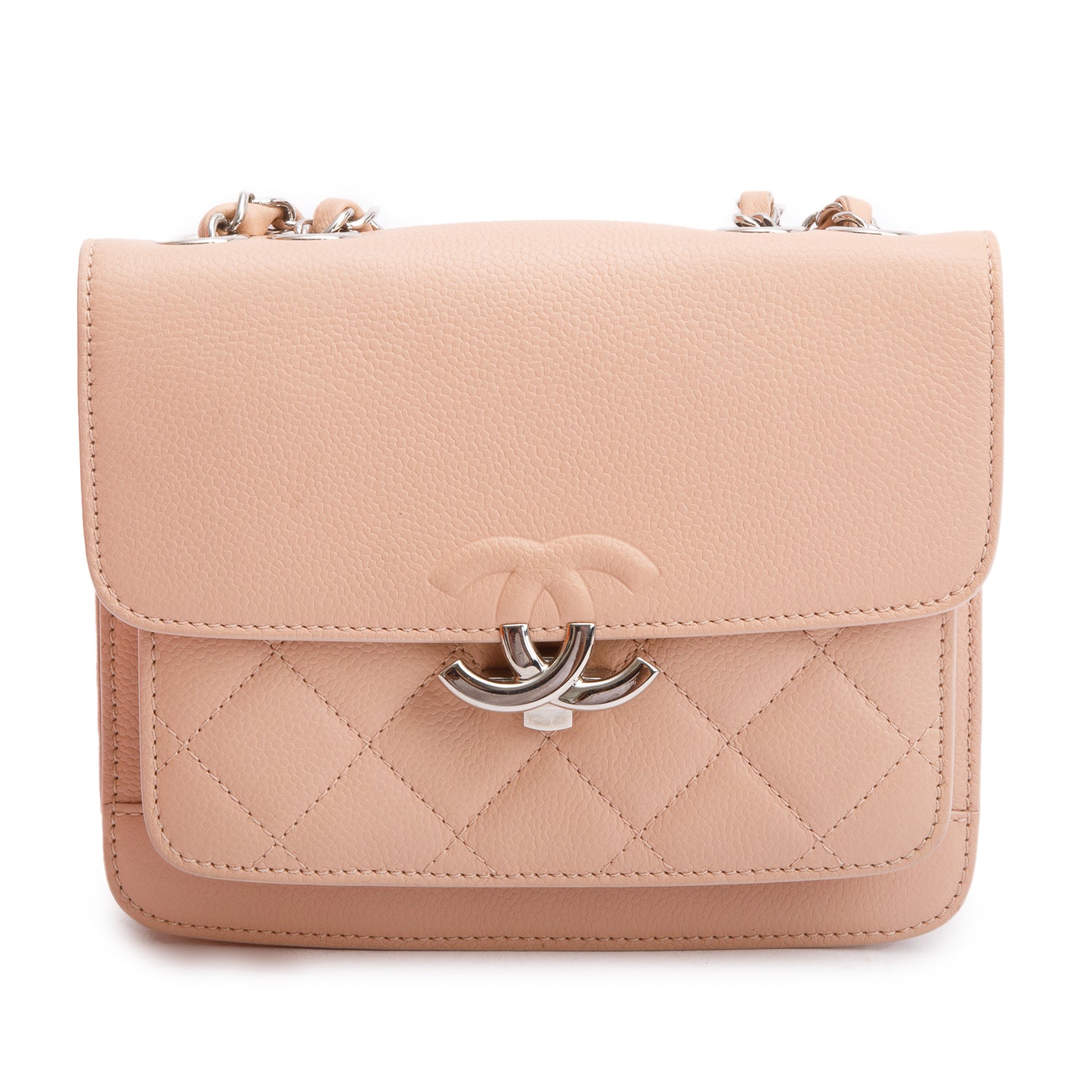 Chanel Pink Caviar Leather Mini CC Box Flap Bag w/ Authenticity Card