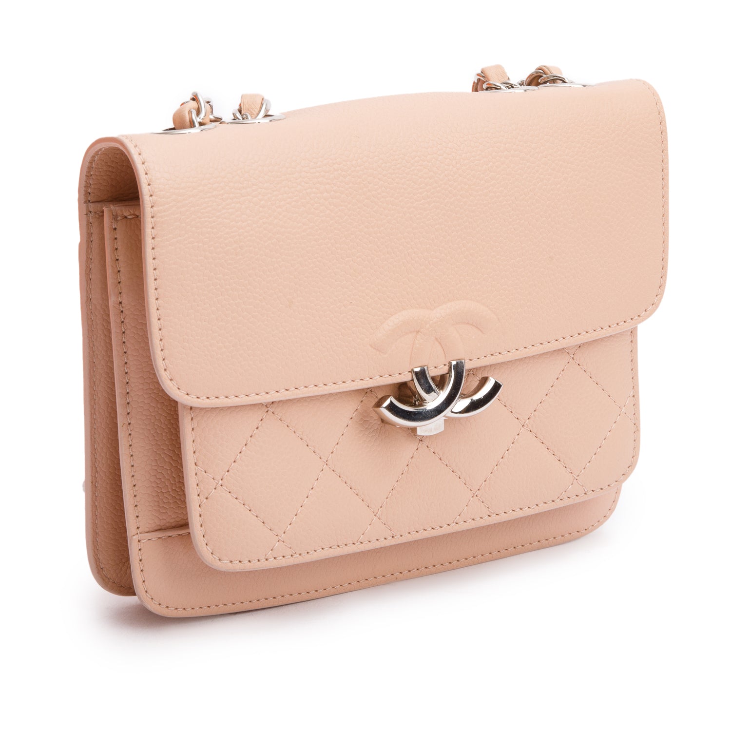 Chanel Pink Caviar Leather Mini CC Box Flap Bag w/ Authenticity Card