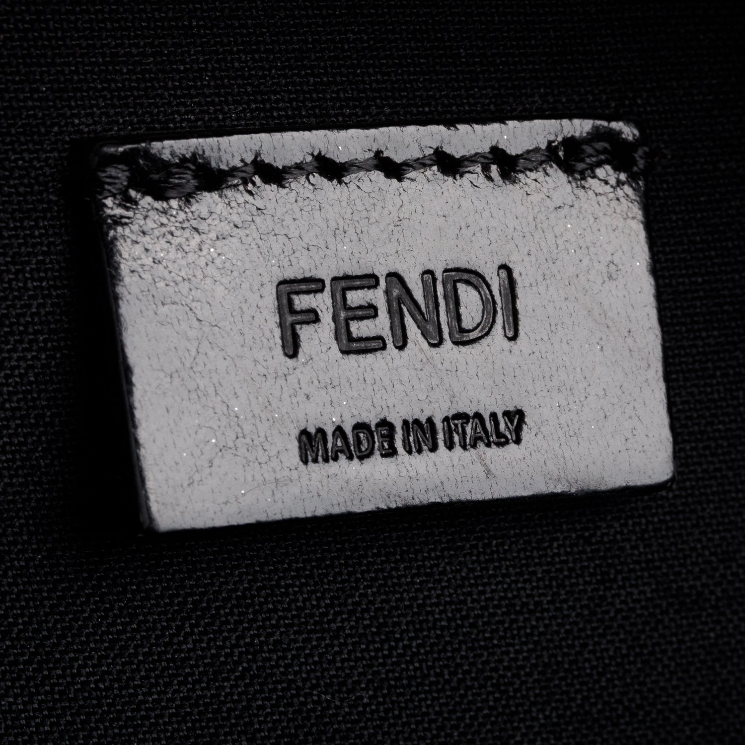 Fendi Black Vitello Astro Rubber Effect Mini Trolley Bag w/ Receipt