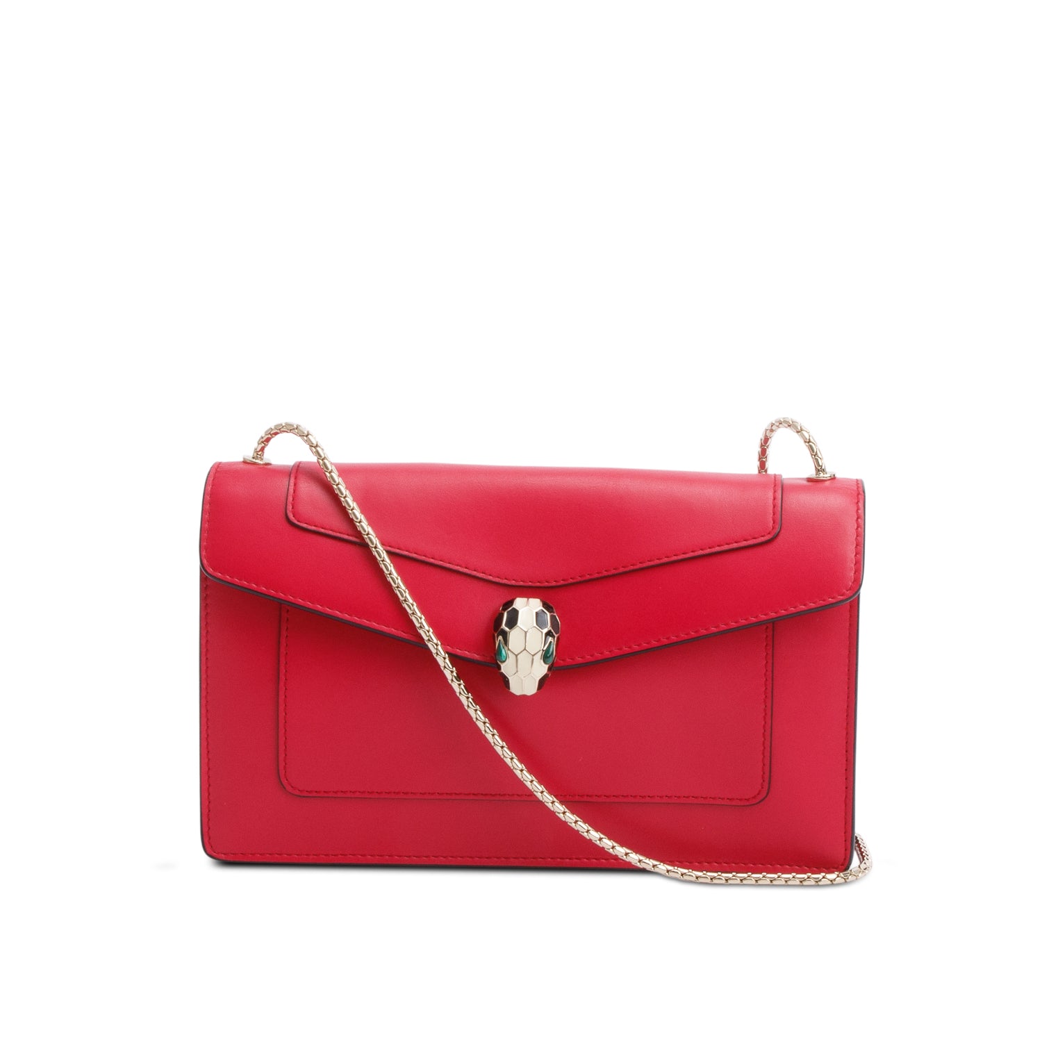 BVLGARI Pink Calfskin Leather Serpenti Forever Bag