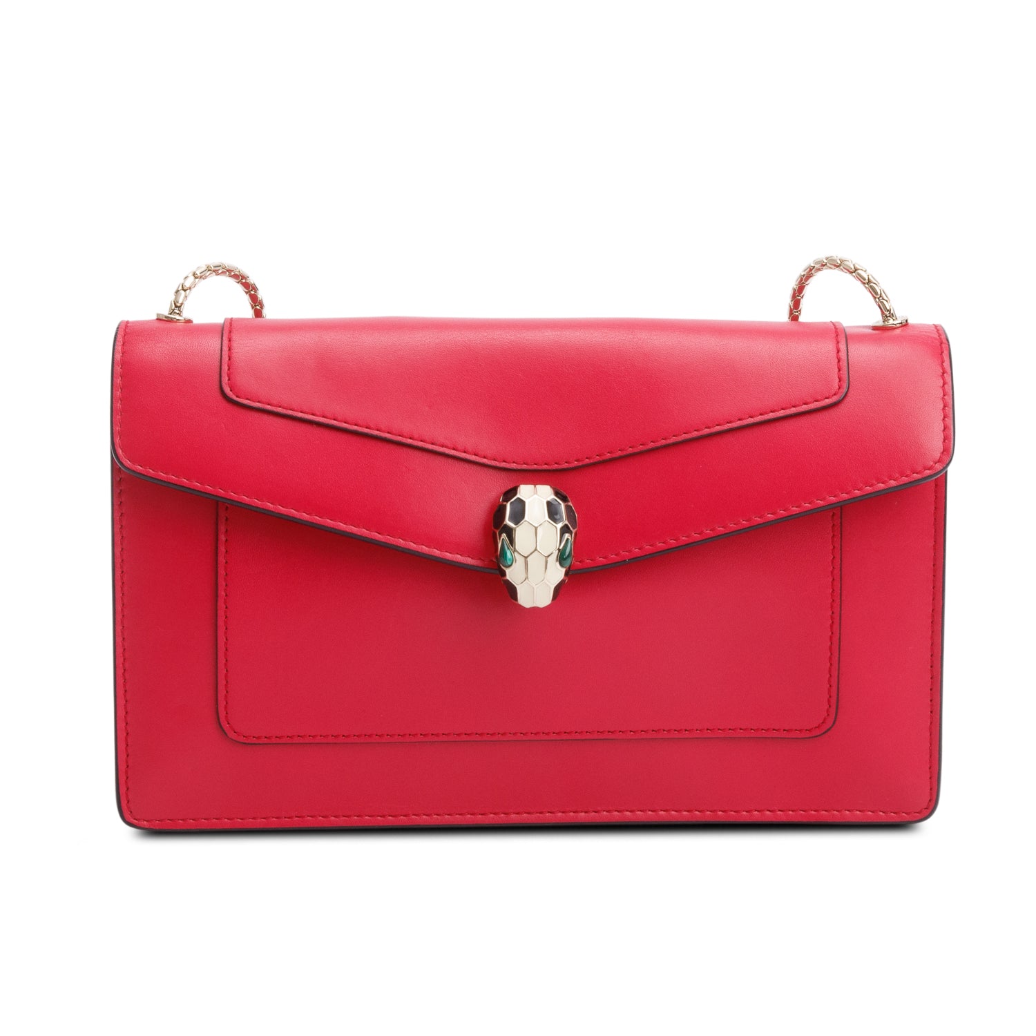 BVLGARI Pink Calfskin Leather Serpenti Forever Bag