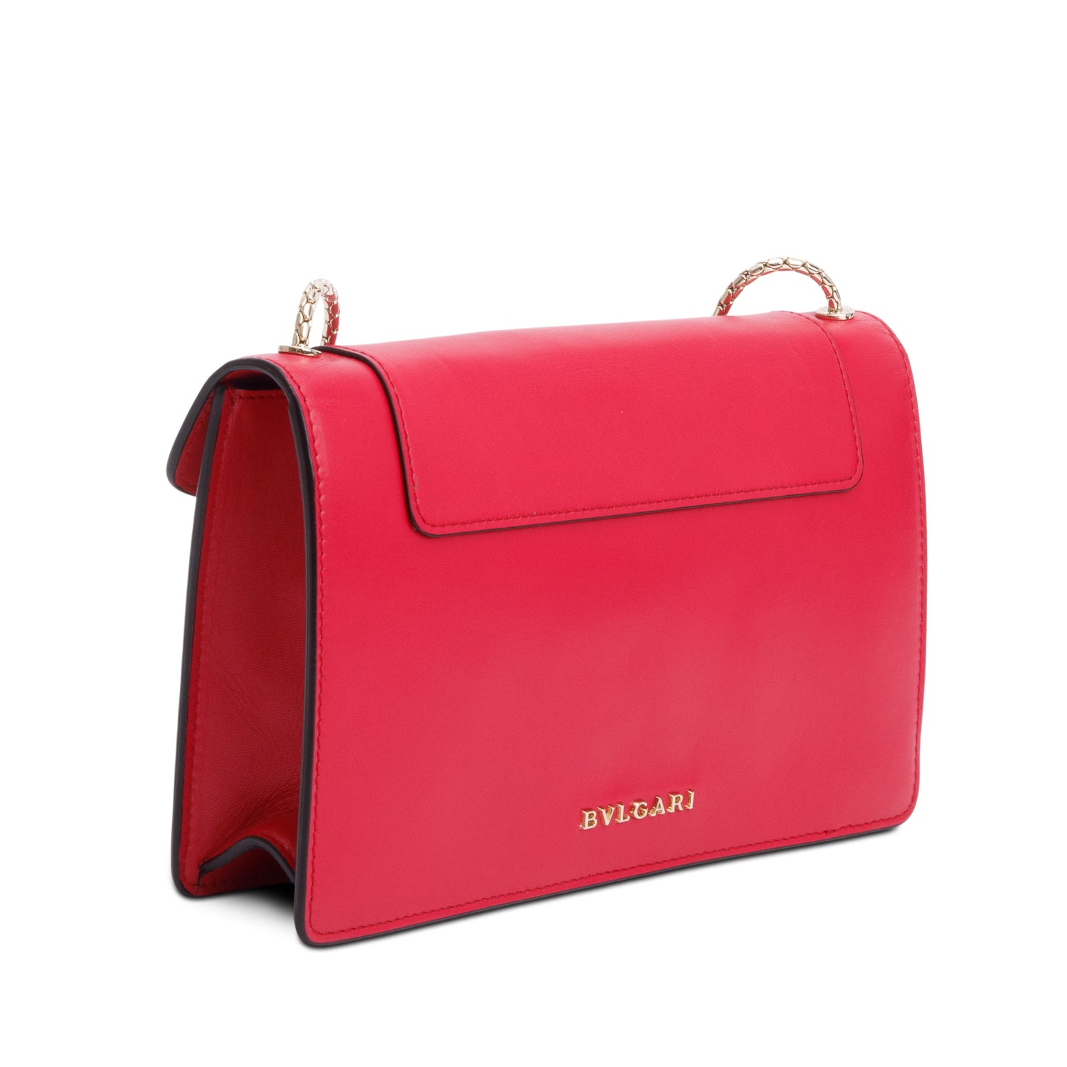 BVLGARI Pink Calfskin Leather Serpenti Forever Bag