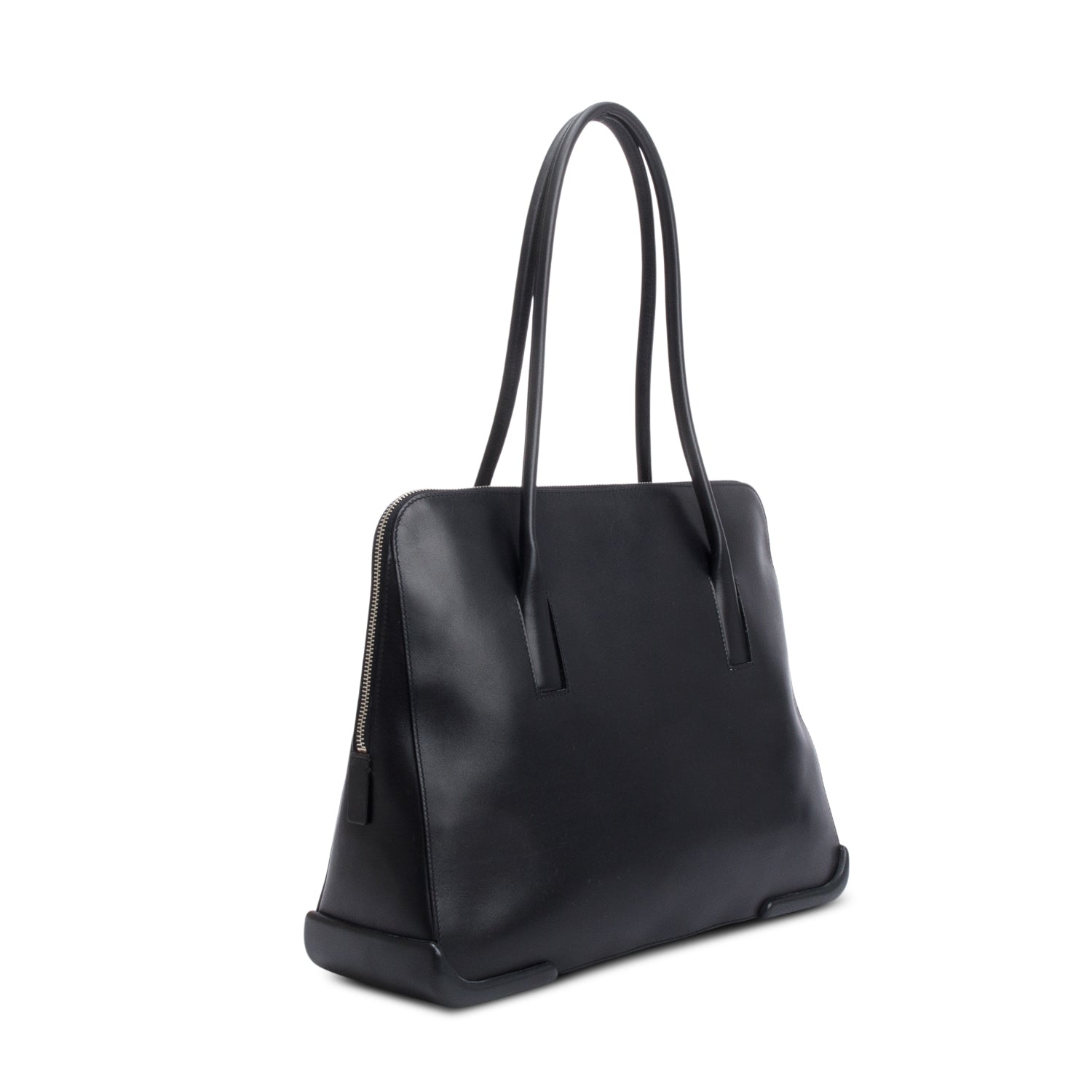 Prada Black Soft Calf Leather Dome Tote w/ Authenticity Card