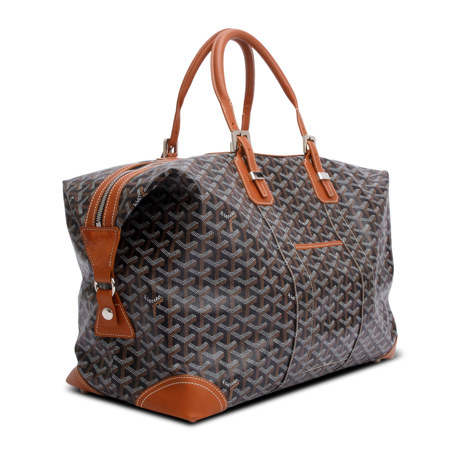 Goyard Brown Monogram Canvas Boeing 45 Duffle Bag w/ Strap