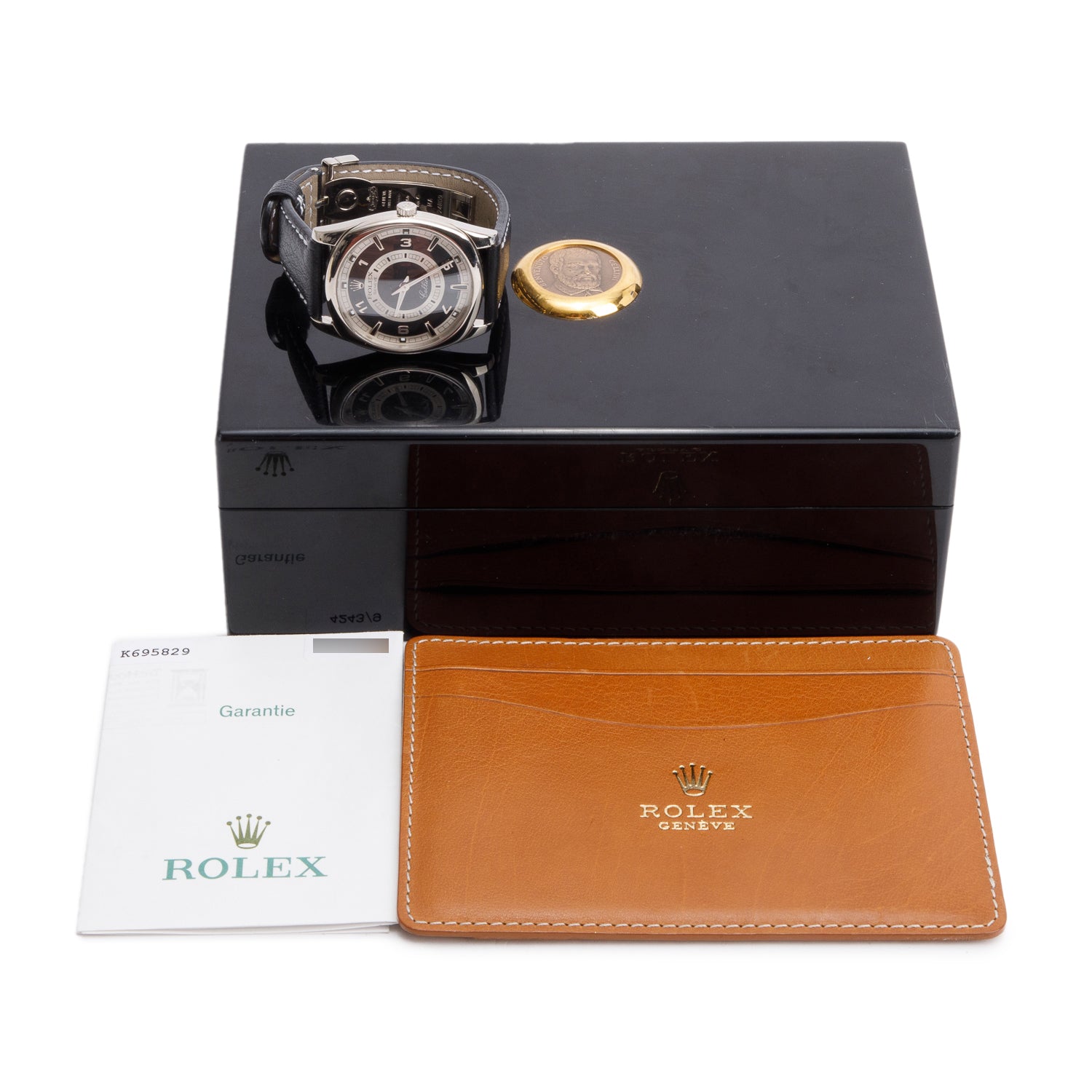 Rolex 18k White Gold Cellini Danaos 38 MM Manual Watch 4243 w/ Box & Papers