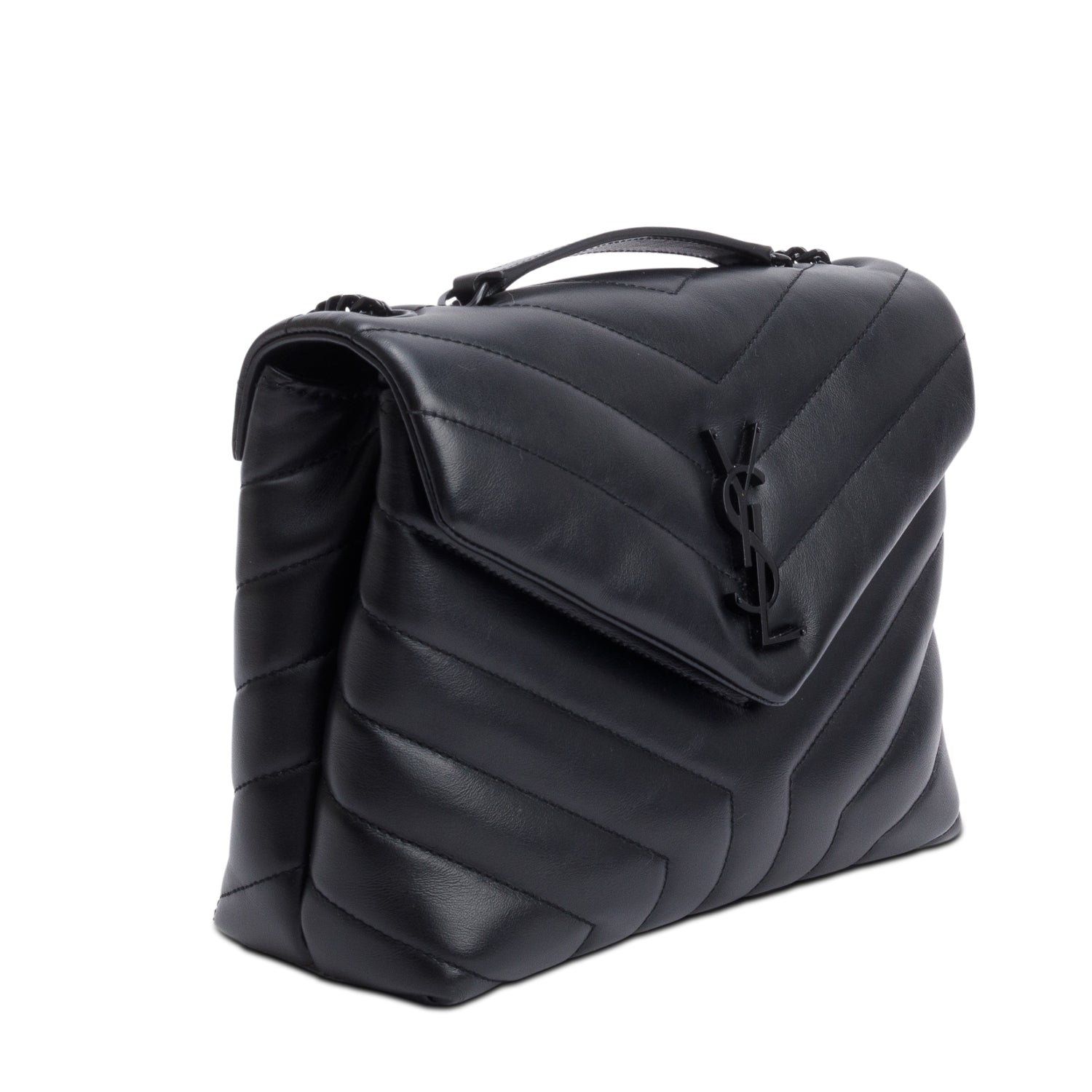 Saint Laurent So Black Quilted Leather Small Loulou Shoulder Bag