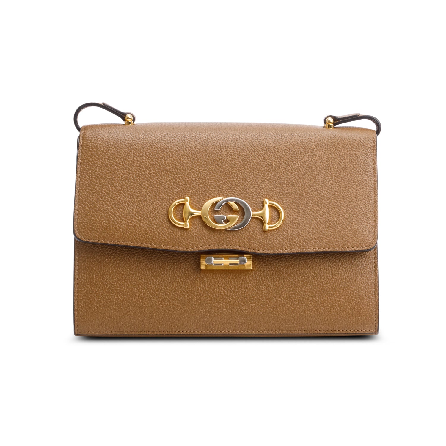 Gucci Brown Calfskin Leather Small Zumi Shoulder Bag