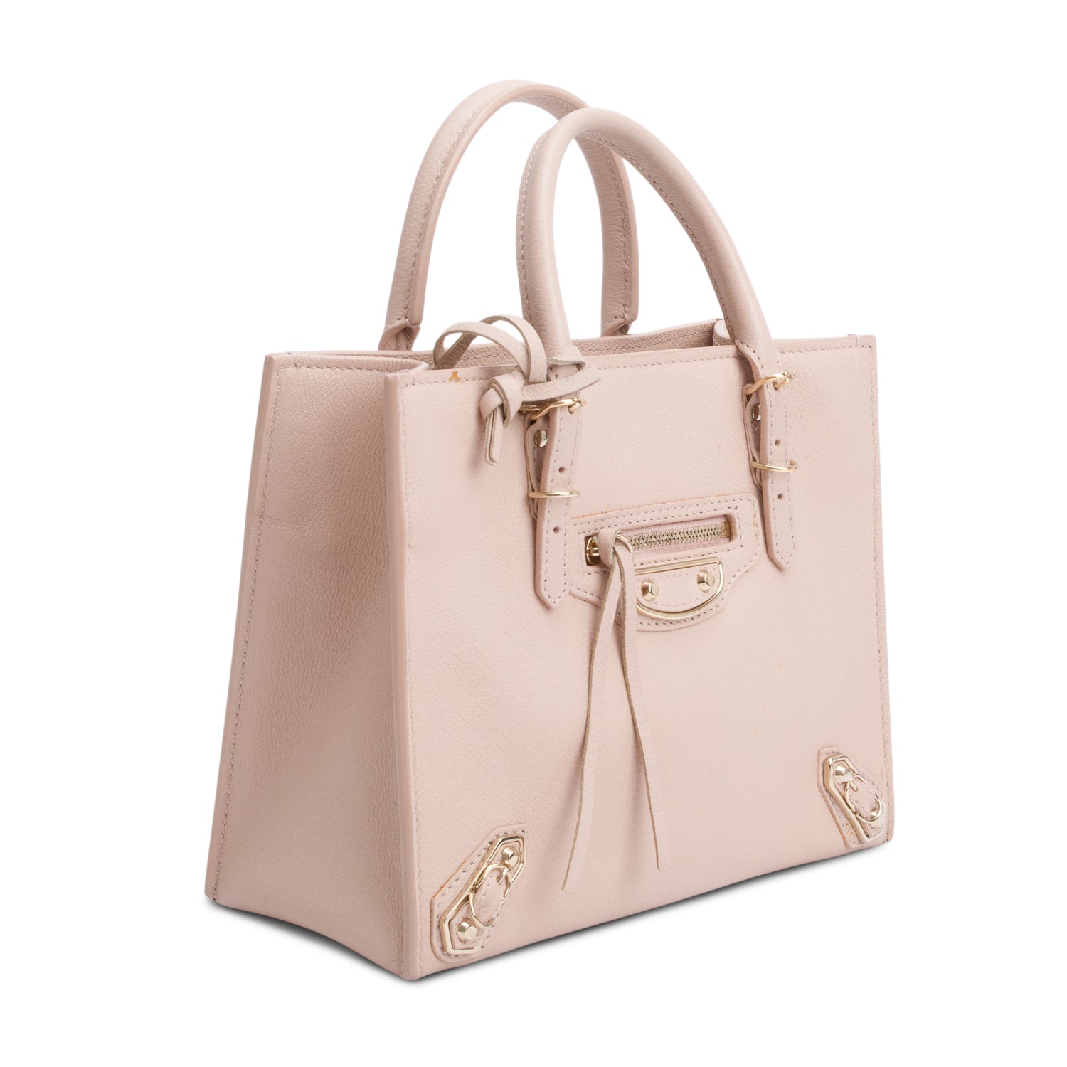 Balenciaga Pink Calfskin Leather Papier A4 Mini Tote w/ Strap