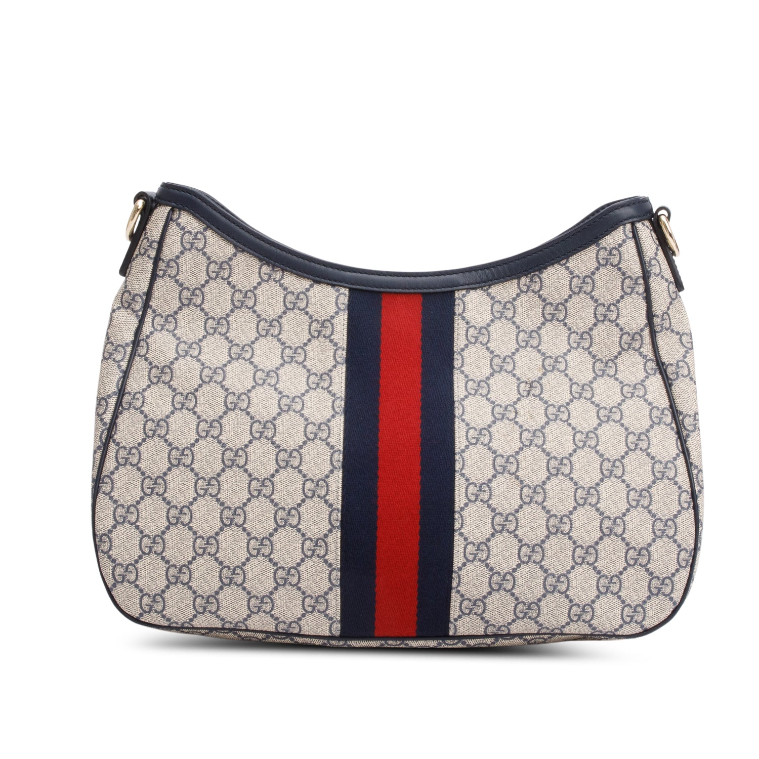 Gucci Navy GG Supreme Web Sherry Medium Shoulder Bag
