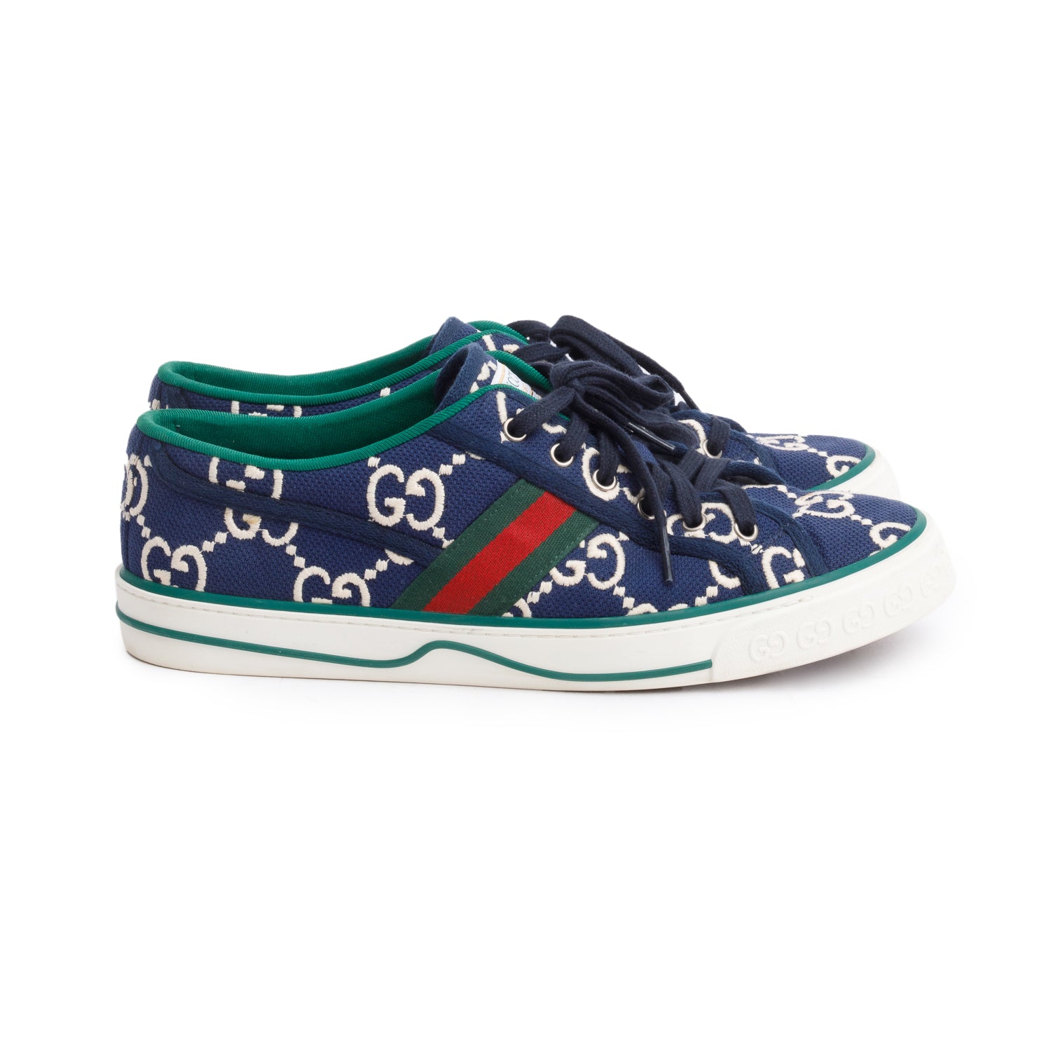 Gucci 'Ink Blue' GG Web Men's Tennis 1977 Sneakers, Mens Size 10.5