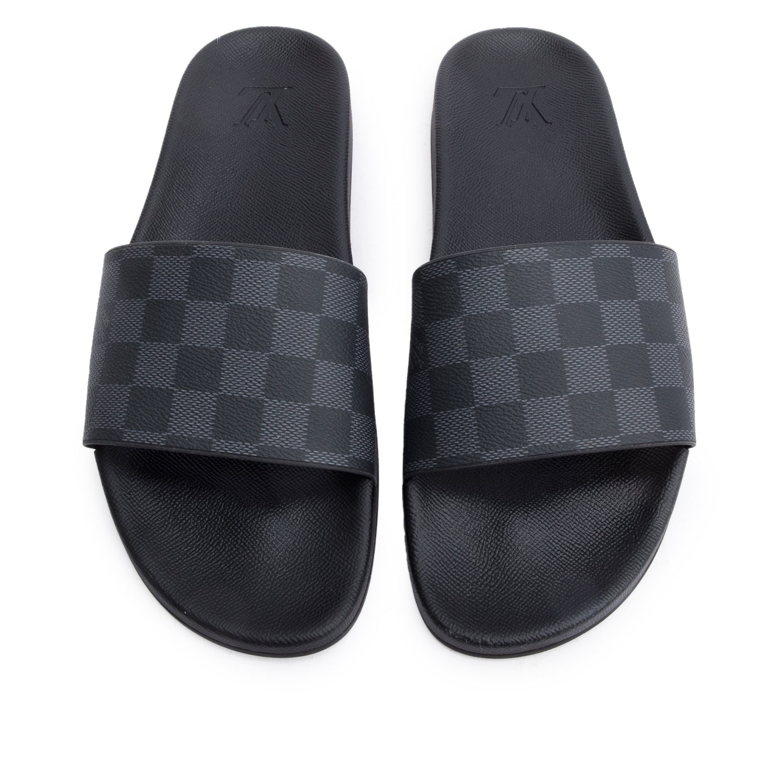 Louis Vuitton 2021 Damier Graphite Waterfront Mule Slides, Men's Size 10