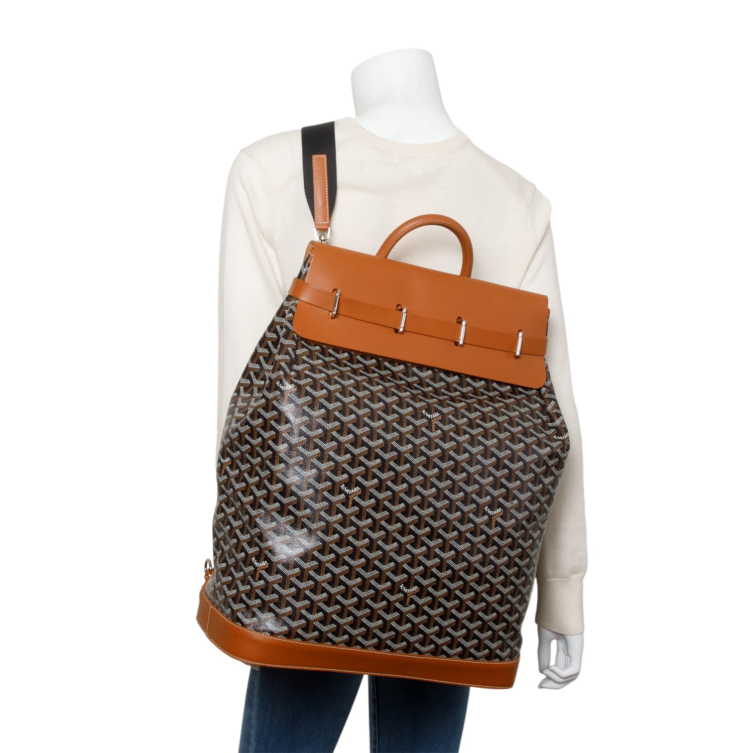 Goyard Brown Monogram Canvas Steamer PM w/ Strap