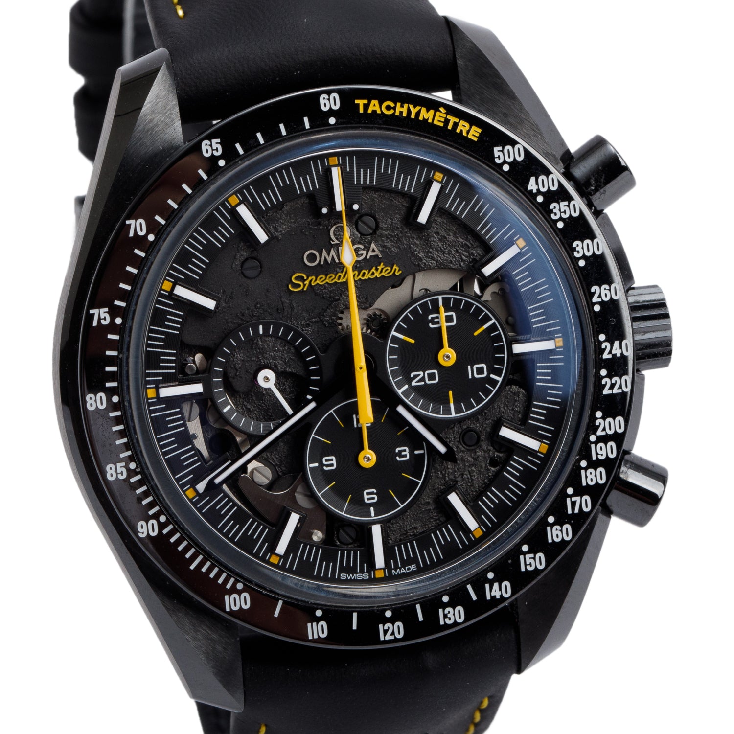 Omega 2024 Black Ceramic Apollo 8 Dark Side of the Moon 44.25 MM Manual Wind Watch w/ Box & Papers