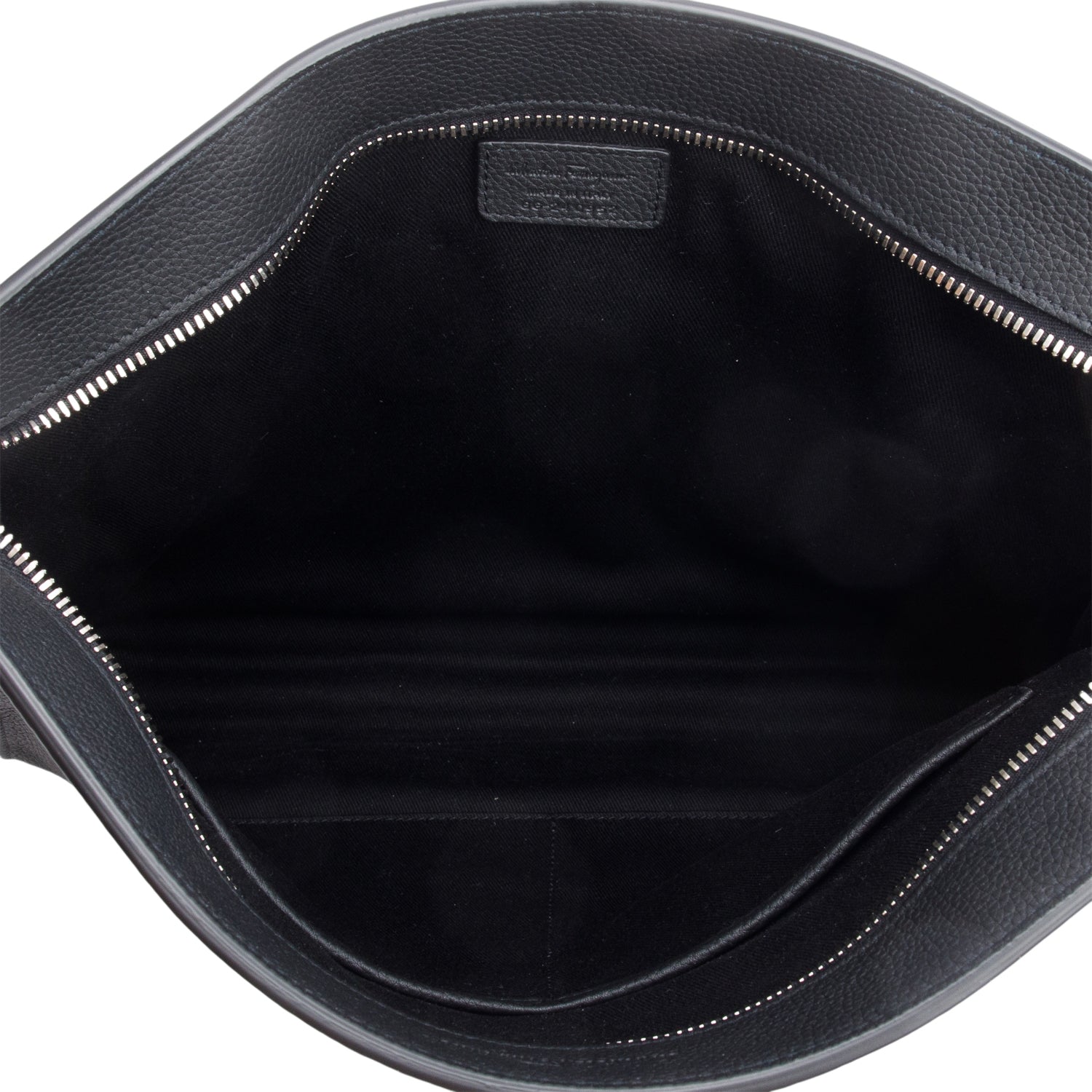 Ferragamo Black Leather Gancini The Studio Large Wristlet Pouch