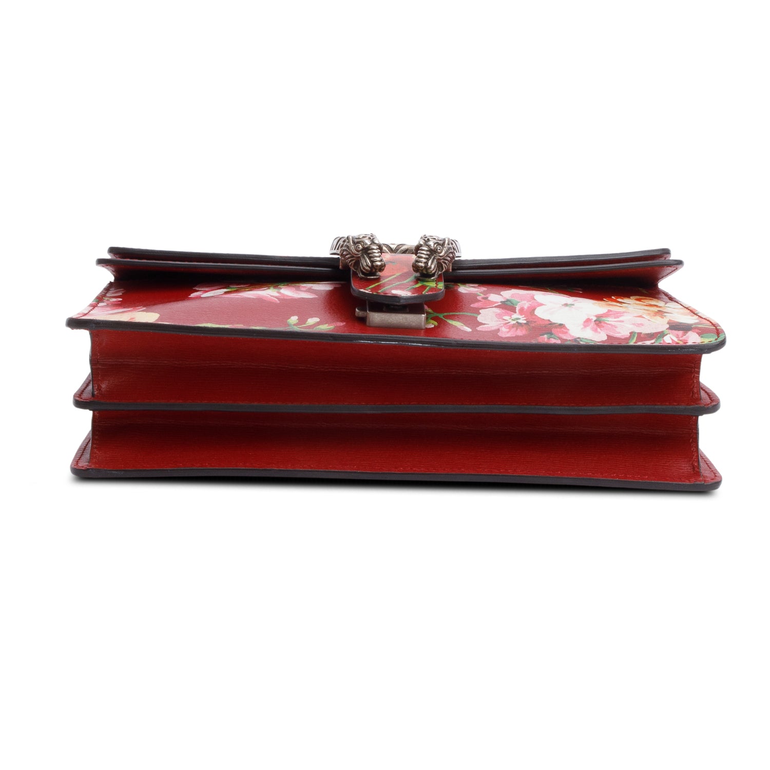 Gucci Red Floral Print Calfskin Leather Small Dionysus Shoulder Bag