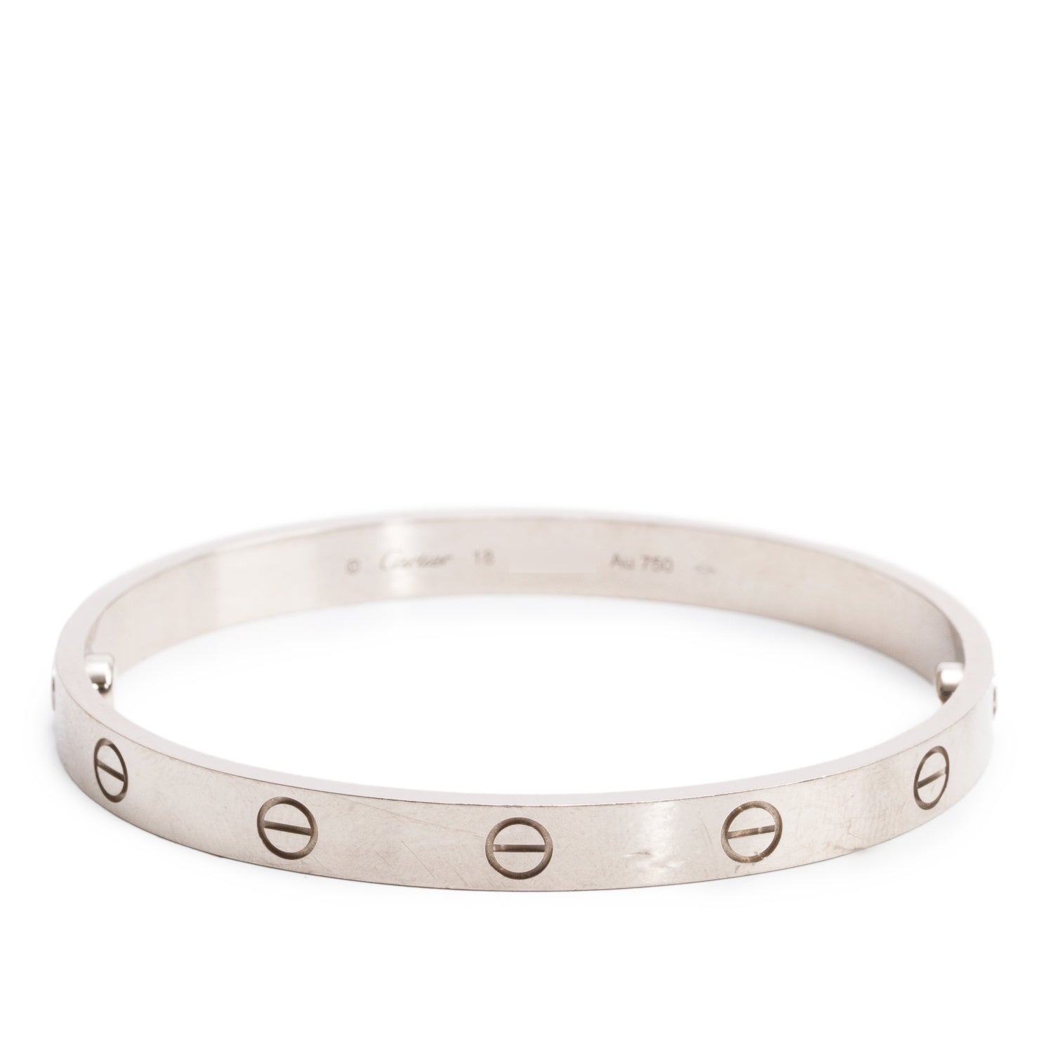 Cartier 2022 18k White Gold Love Bracelet, Size 18 w/ Box & Certificate