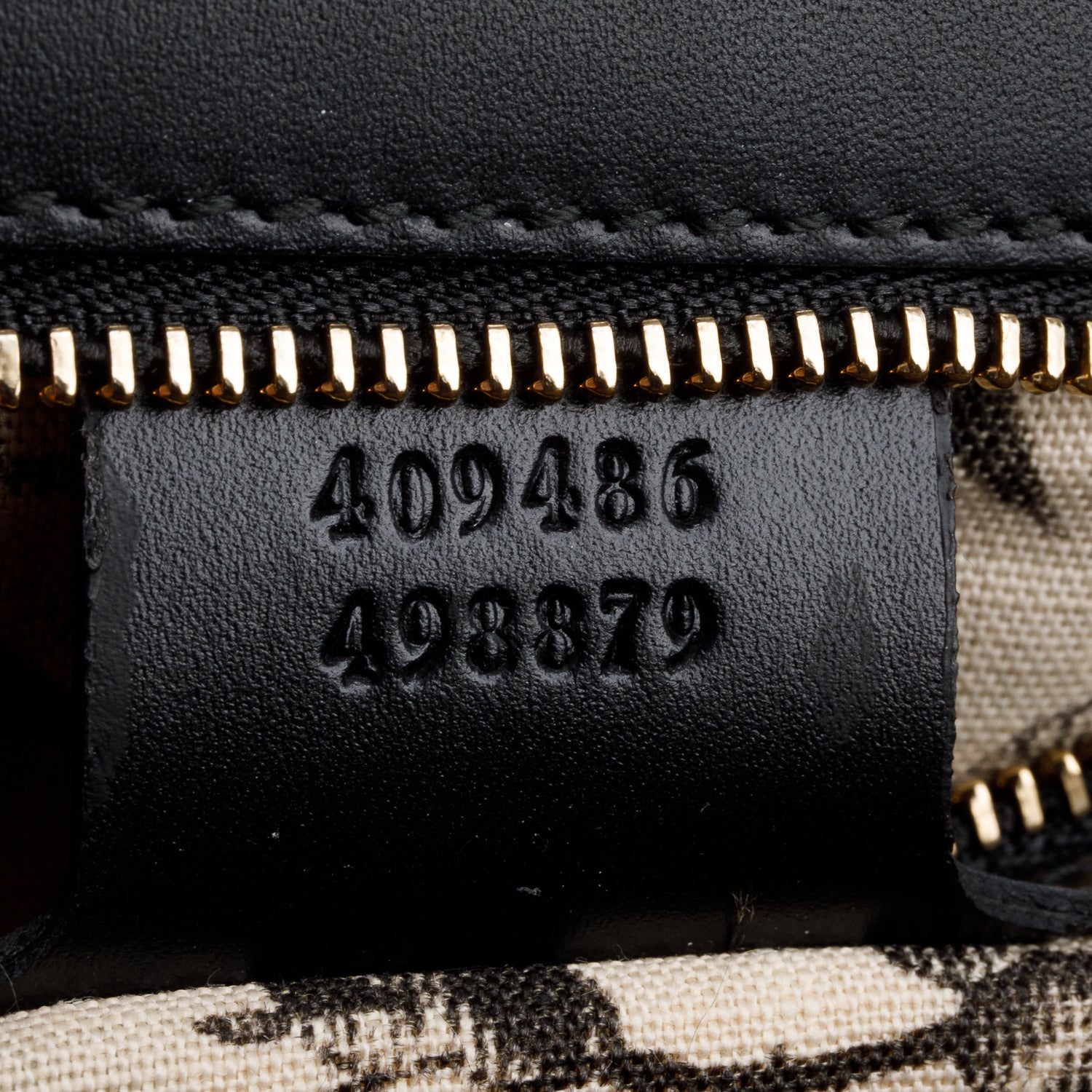 Gucci Black Embossed GG Bees Leather Medium Padlock Bag