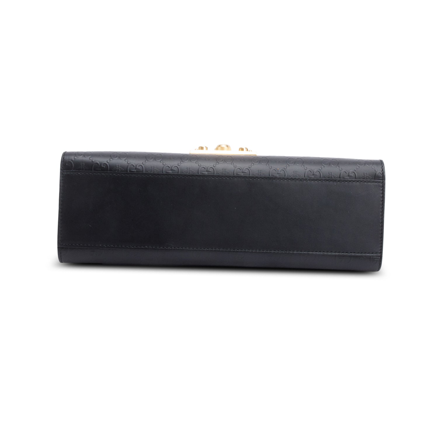 Gucci Black Embossed GG Bees Leather Medium Padlock Bag