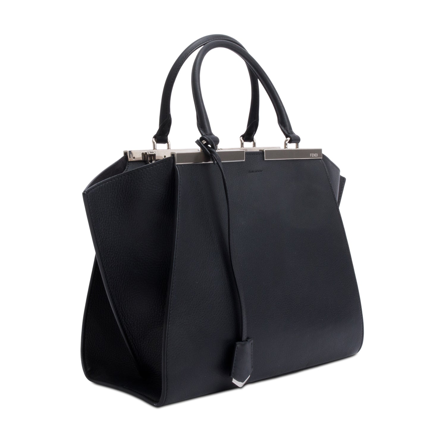 Fendi Black Vitello Elite Leather Small 3Jours Tote