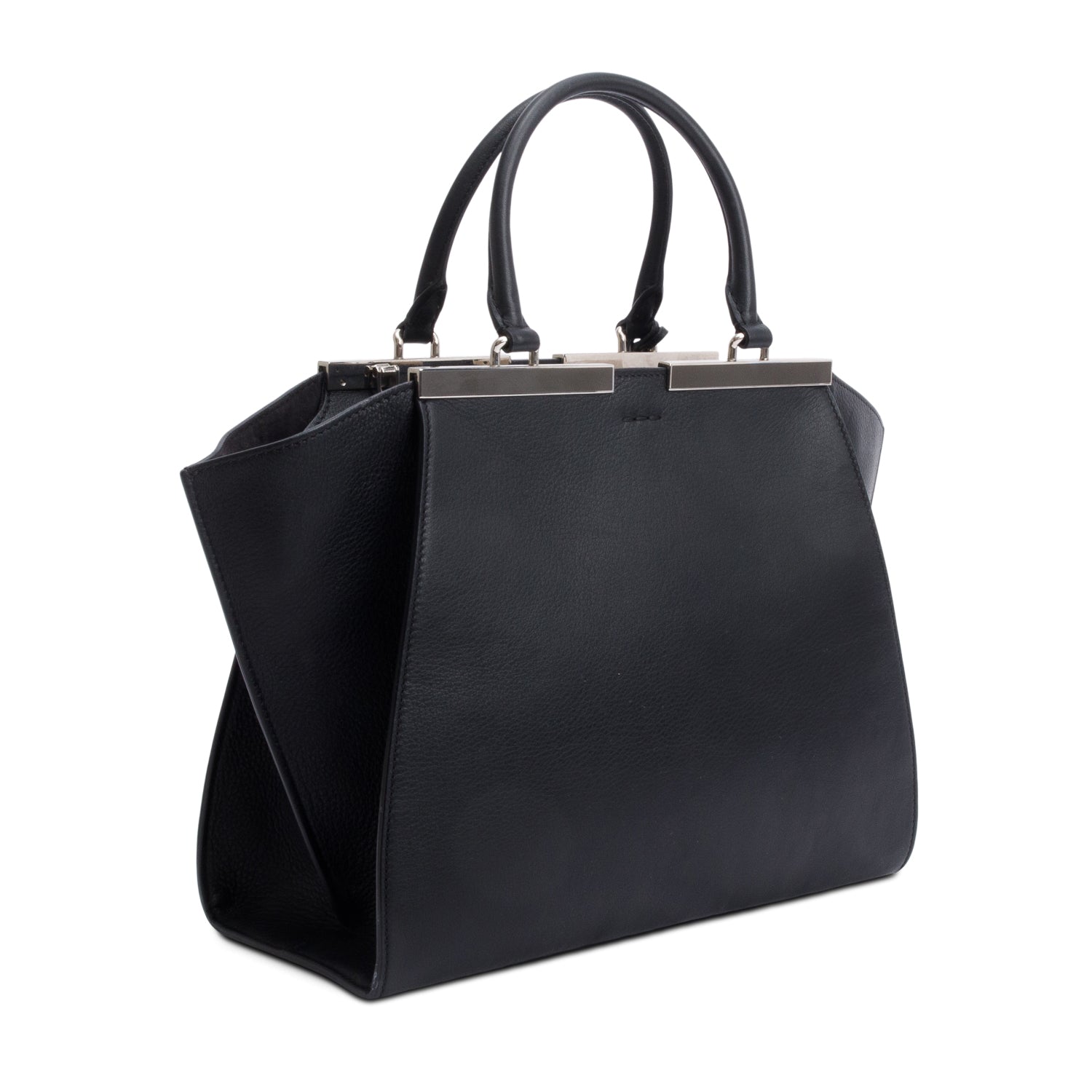 Fendi Black Vitello Elite Leather Small 3Jours Tote