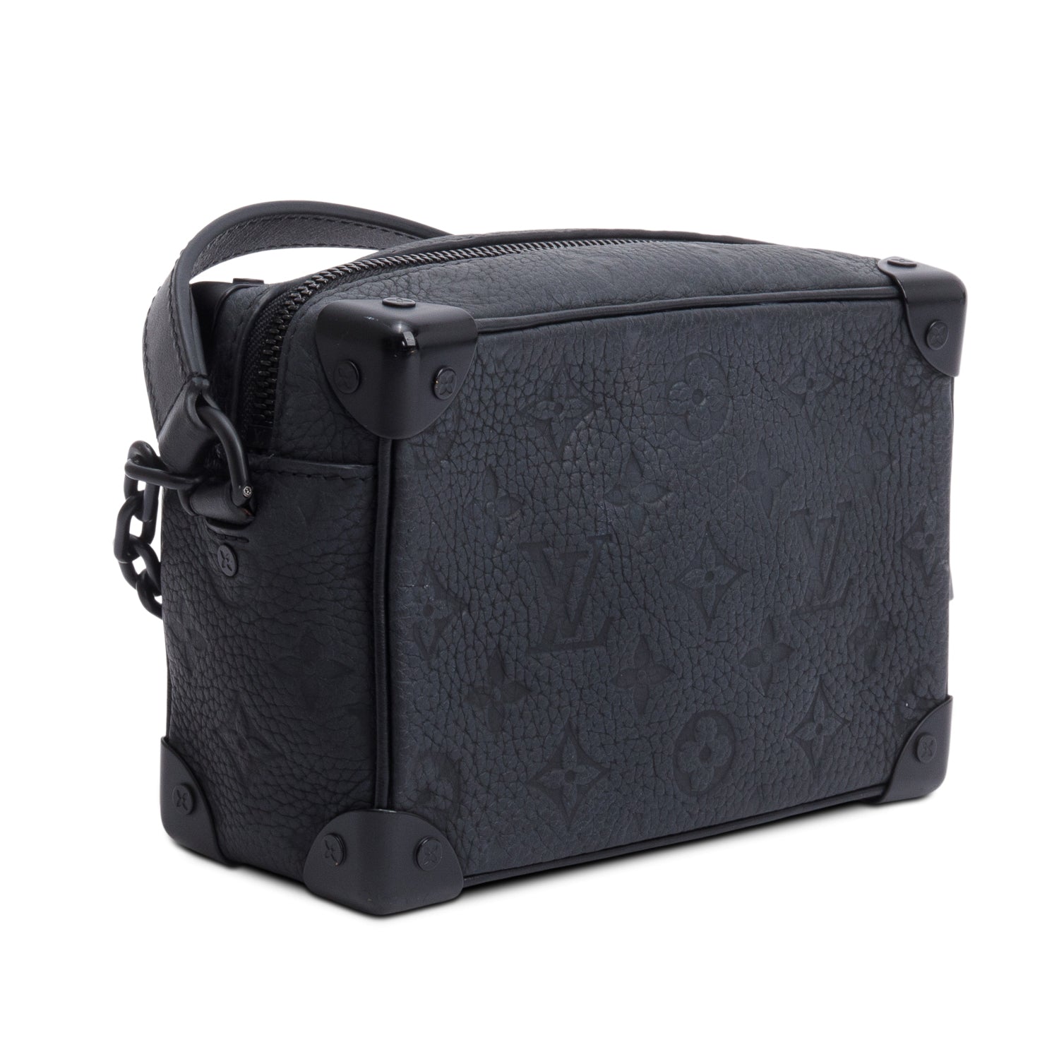 Louis Vuitton Black Monogram Embossed Taurillon Mini Soft Trunk Bag