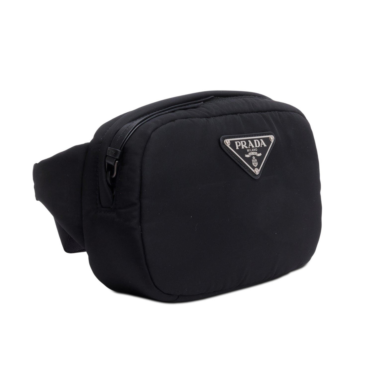 Prada Black Tessuto Nylon Soft Padded Belt Bag