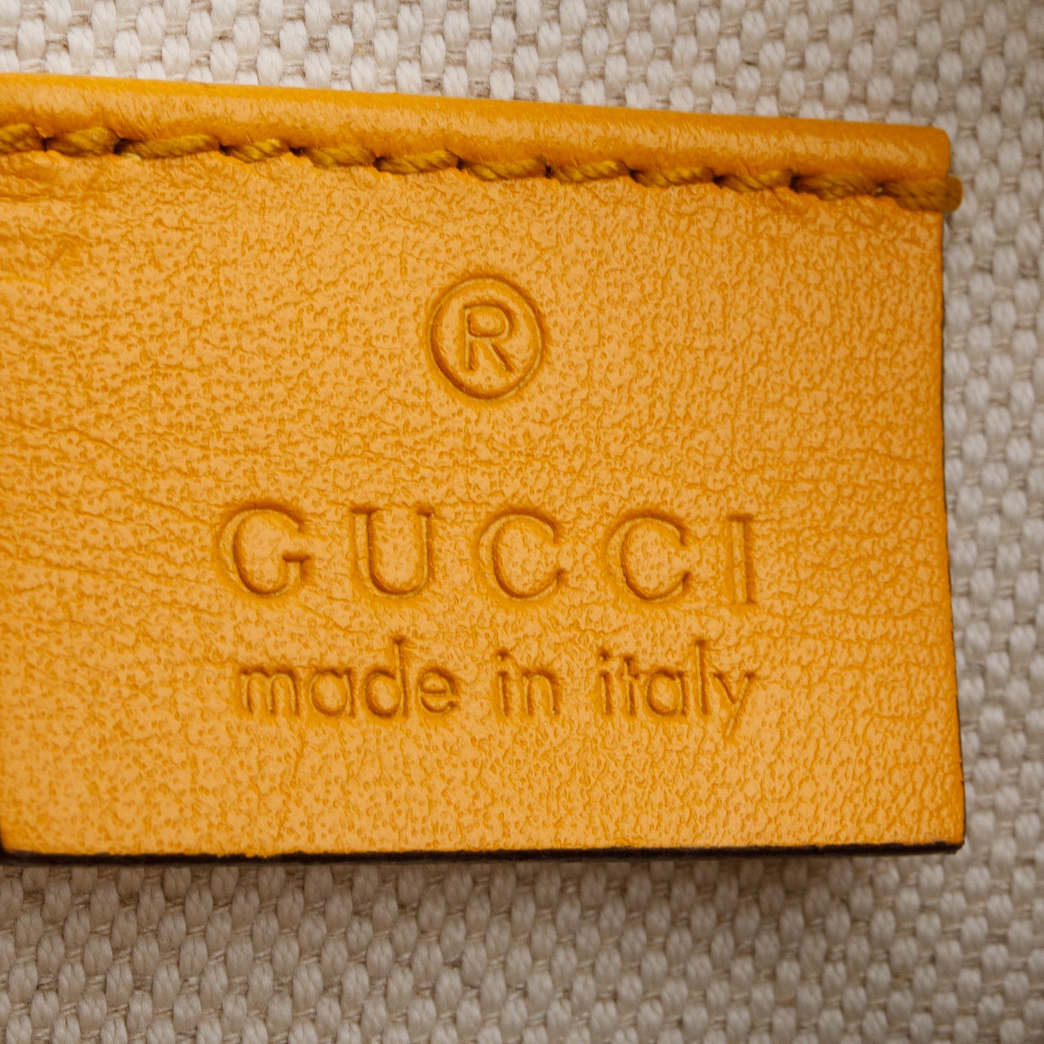 Gucci Yellow Leather Embossed Jumbo GG Small Belt Bag