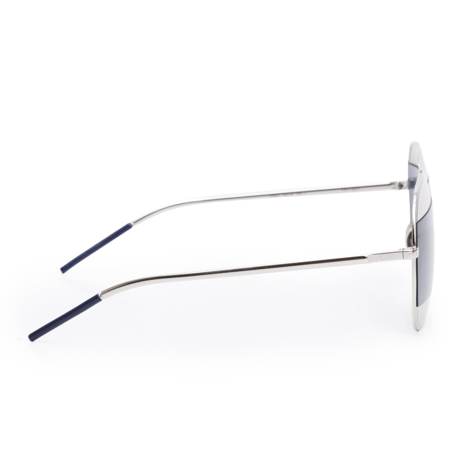 Christian Dior Silver-Tone Metal Frame DiorSplit 1 Aviator Sunglasses w/ Case