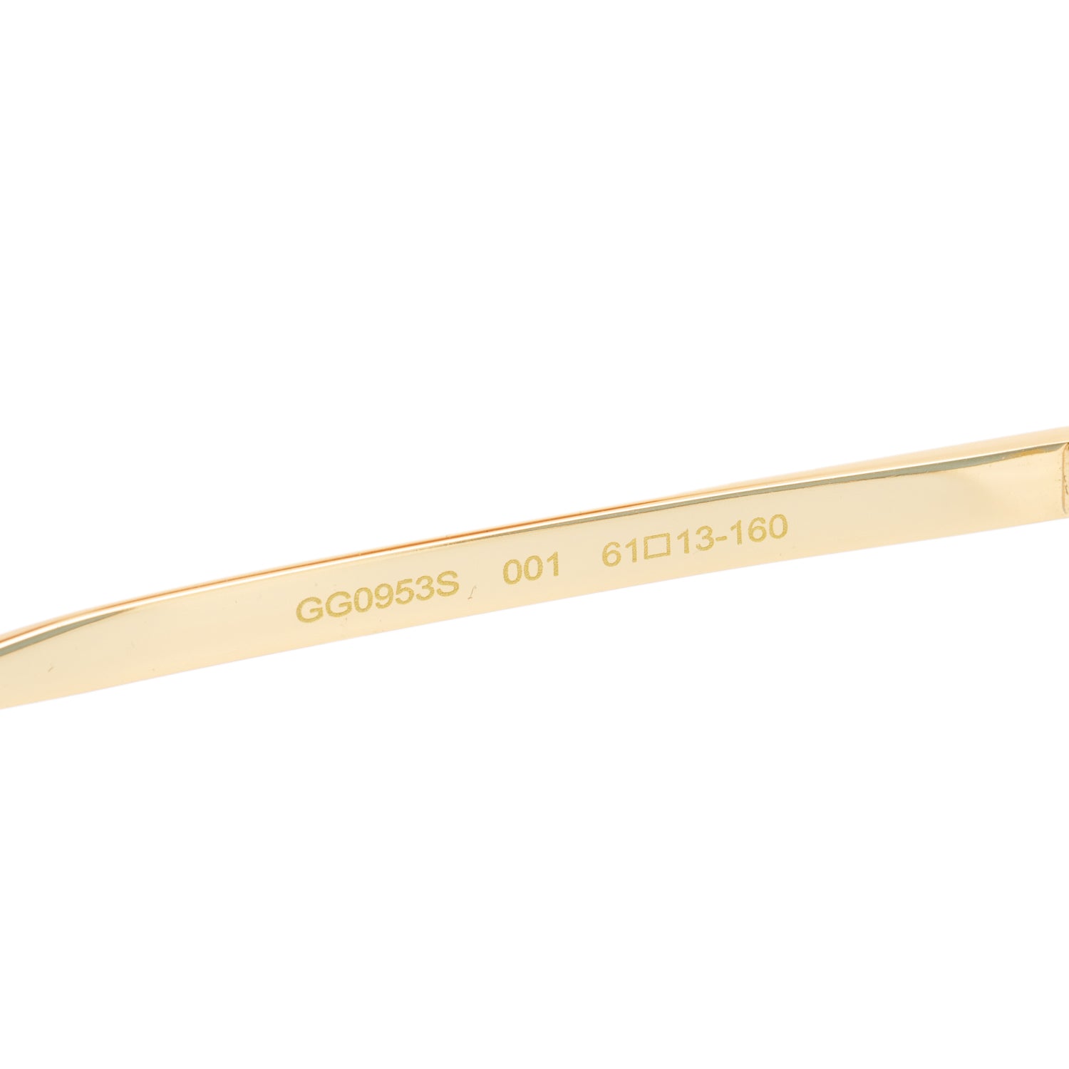 Gucci GG0953S Gold-Tone Metal Frame Aviator Sunglasses w/ Case