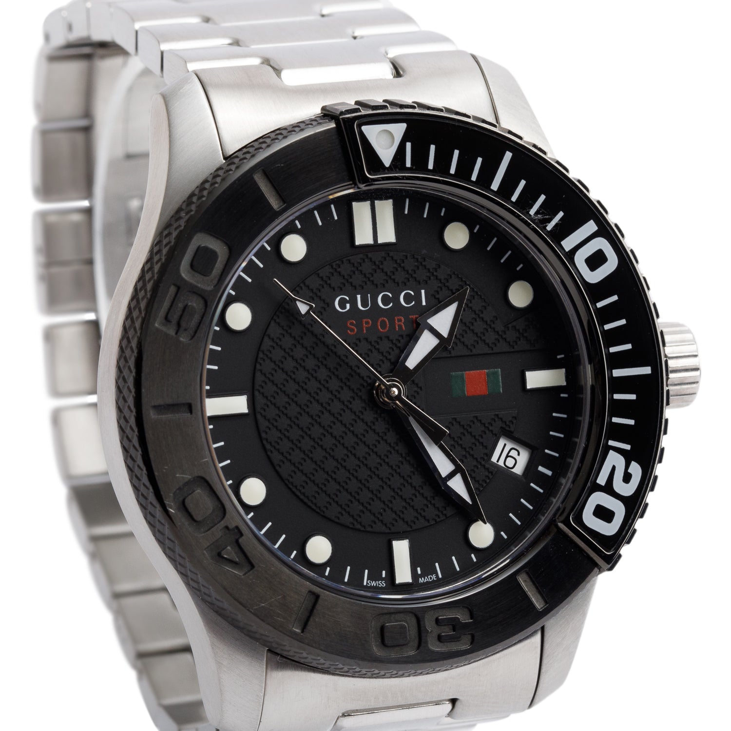 Gucci Stainless Steel G-Timeless Sport 44 MM Quartz Watch w/ Box & Papers YA126249