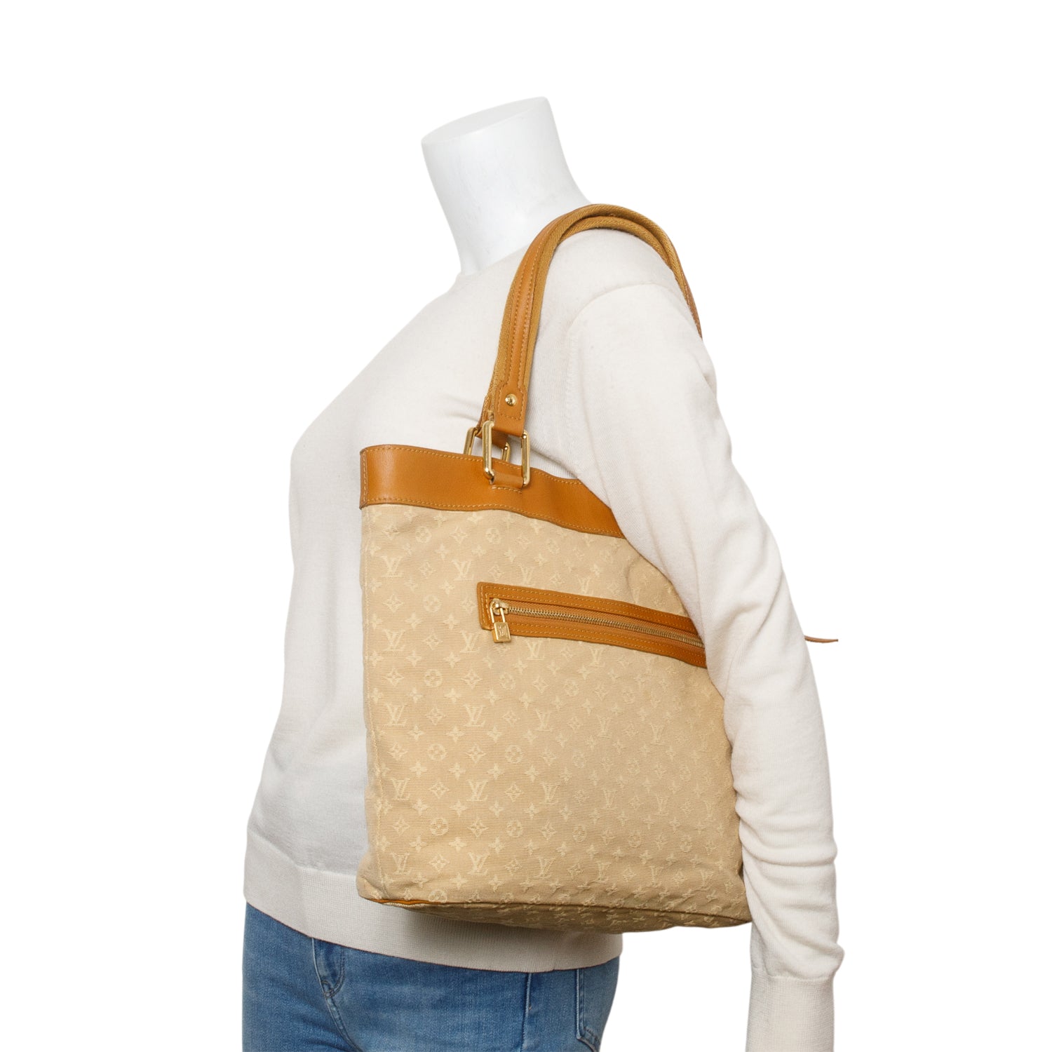 Louis Vuitton Beige Idylle Monogram Mini Lin Sac Lucille GM