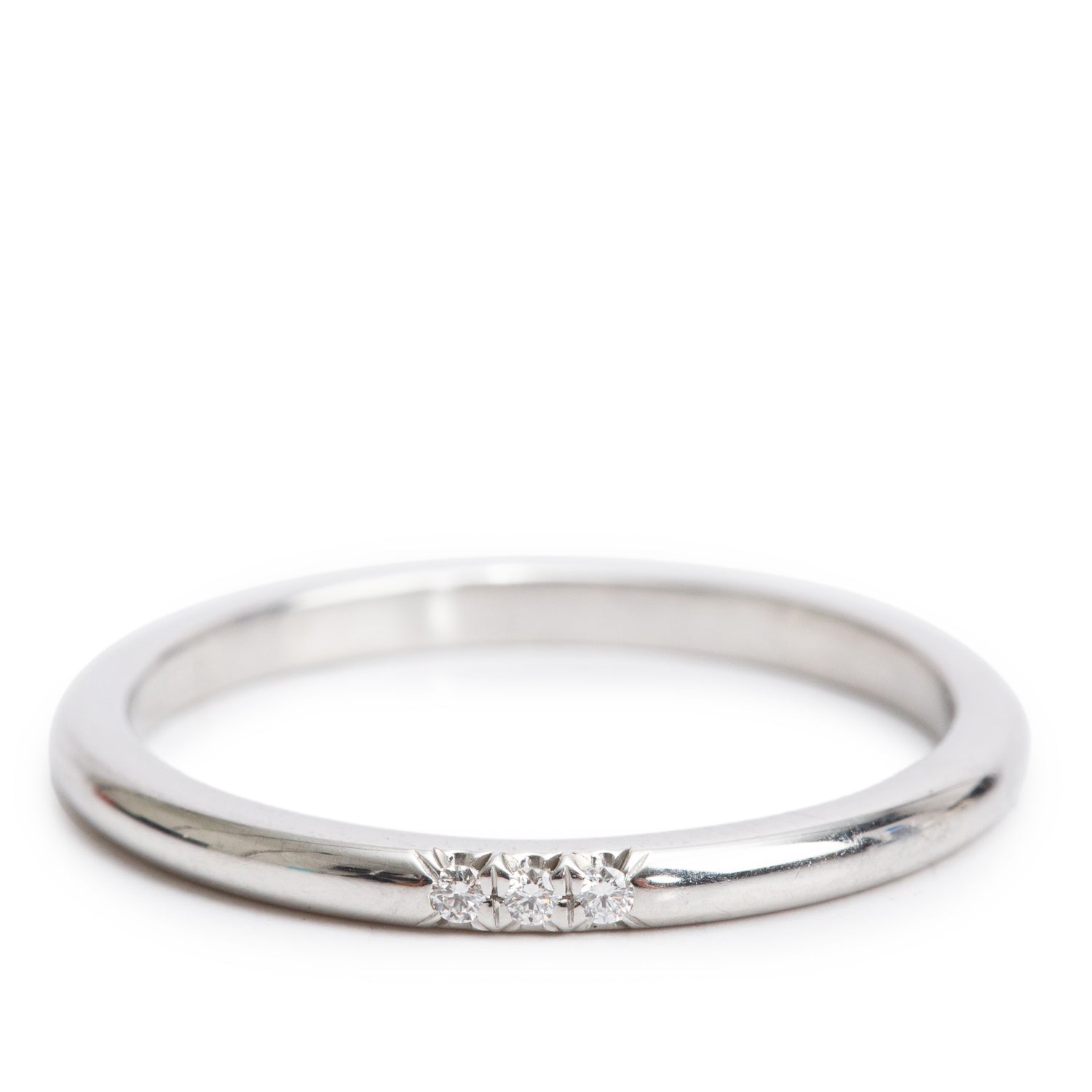 Tiffany & Co. Platinum Diamond 2 MM Forever Wedding Band Ring, Size 9 w/ Box