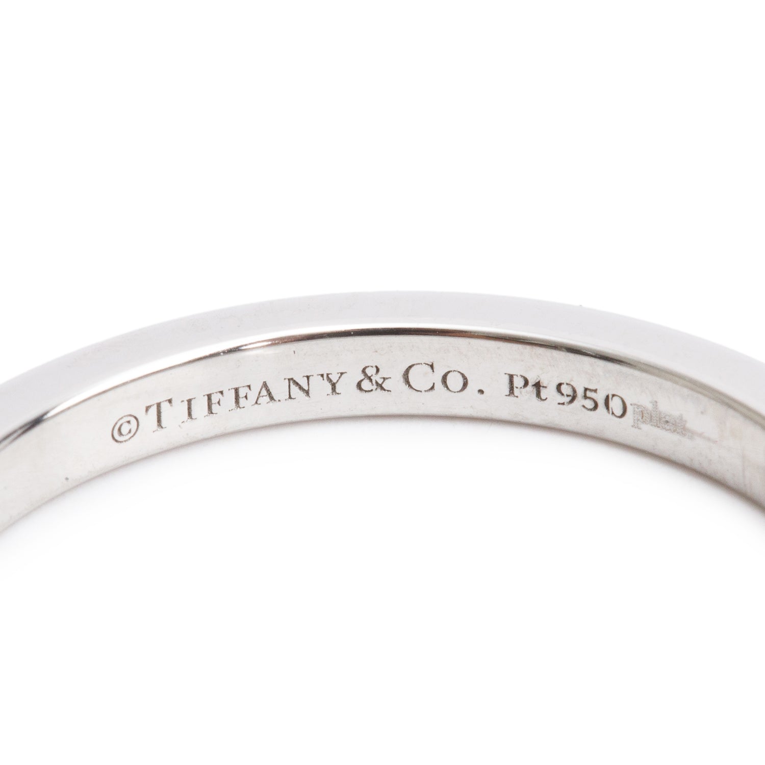 Tiffany & Co. Platinum Diamond 2 MM Forever Wedding Band Ring, Size 6.25 w/ Box