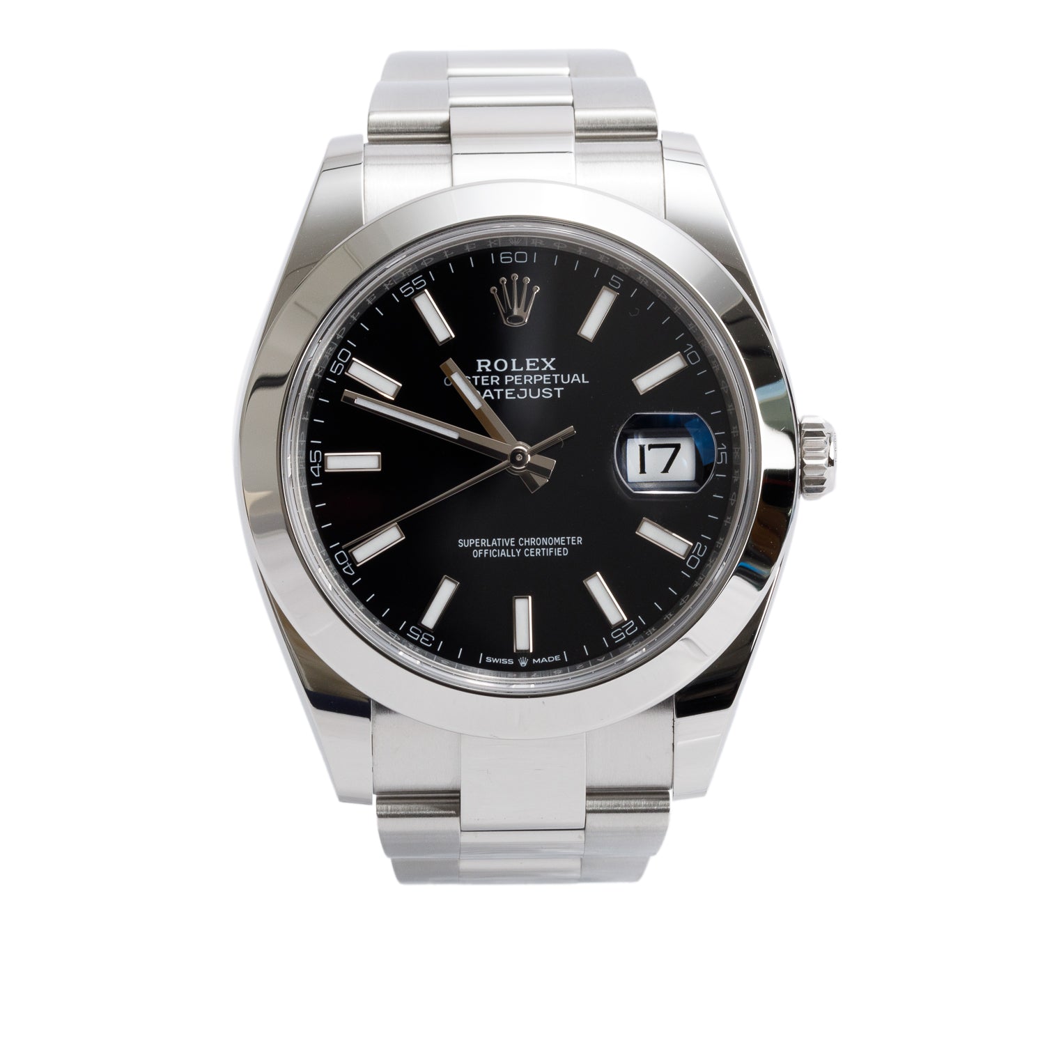 Rolex 2024 Stainless Steel Oyster Perpetual Datejust 41 MM Watch Black Dial 126300 w/ Box & Papers