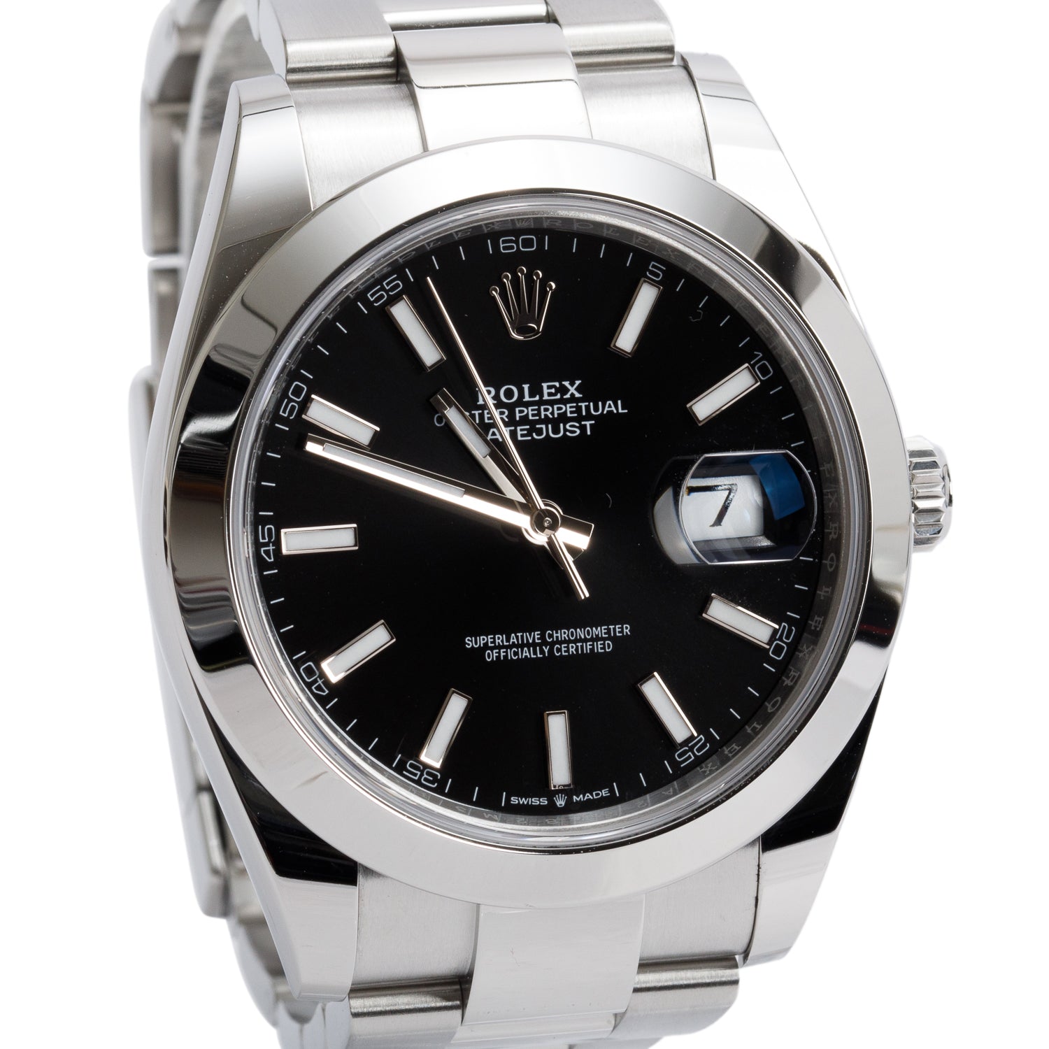 Rolex 2024 Stainless Steel Oyster Perpetual Datejust 41 MM Watch Black Dial 126300 w/ Box & Papers