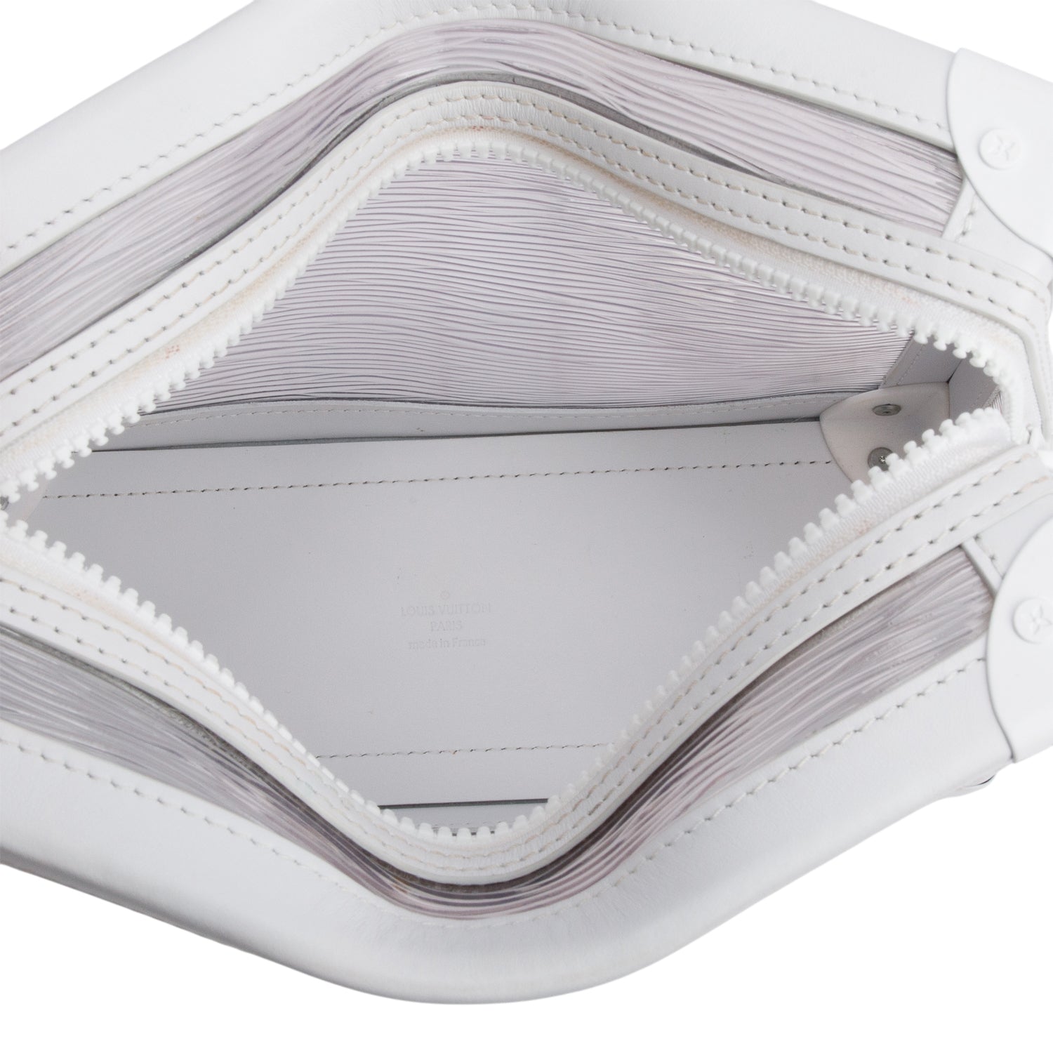 Louis Vuitton Transparent Epi White Leather Soft Trunk Bag