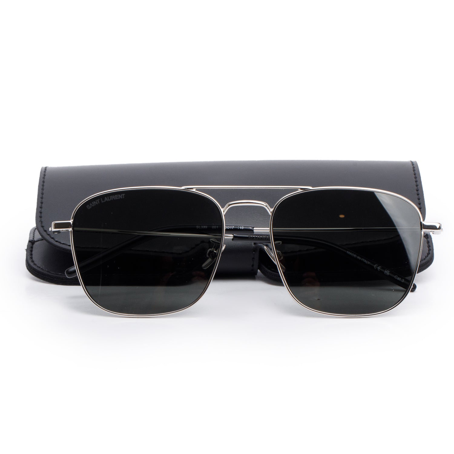 Saint Laurent Silver Tone SL 309 Aviator Sunglasses w/ Case