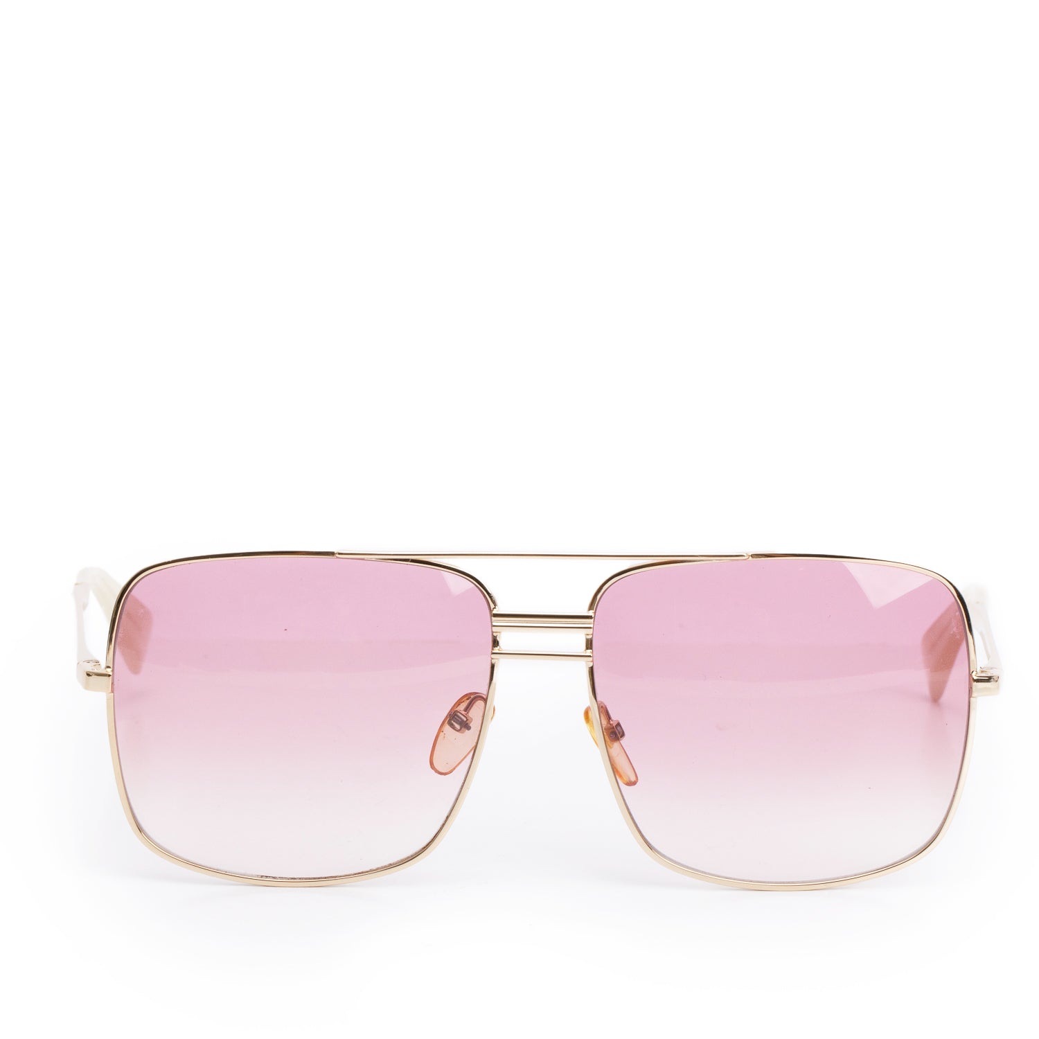 Celine CL41808/S Gold Tone Metal Square Aviator Sunglasses w/ Case